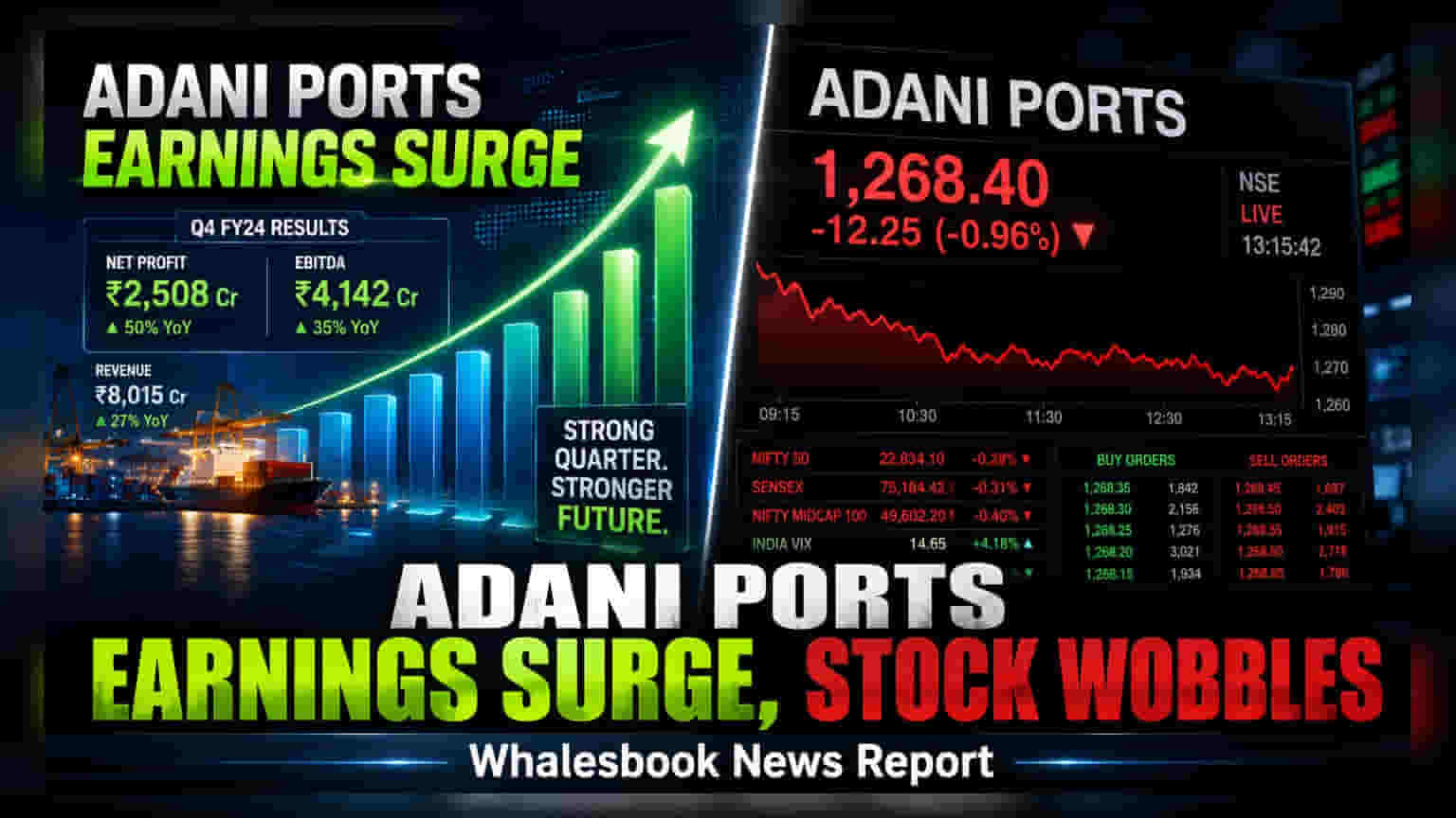 Adani Ports शेअरमध्ये घसरण! Q1 मध्ये नफा **9%** वाढून **₹3,620 कोटी**