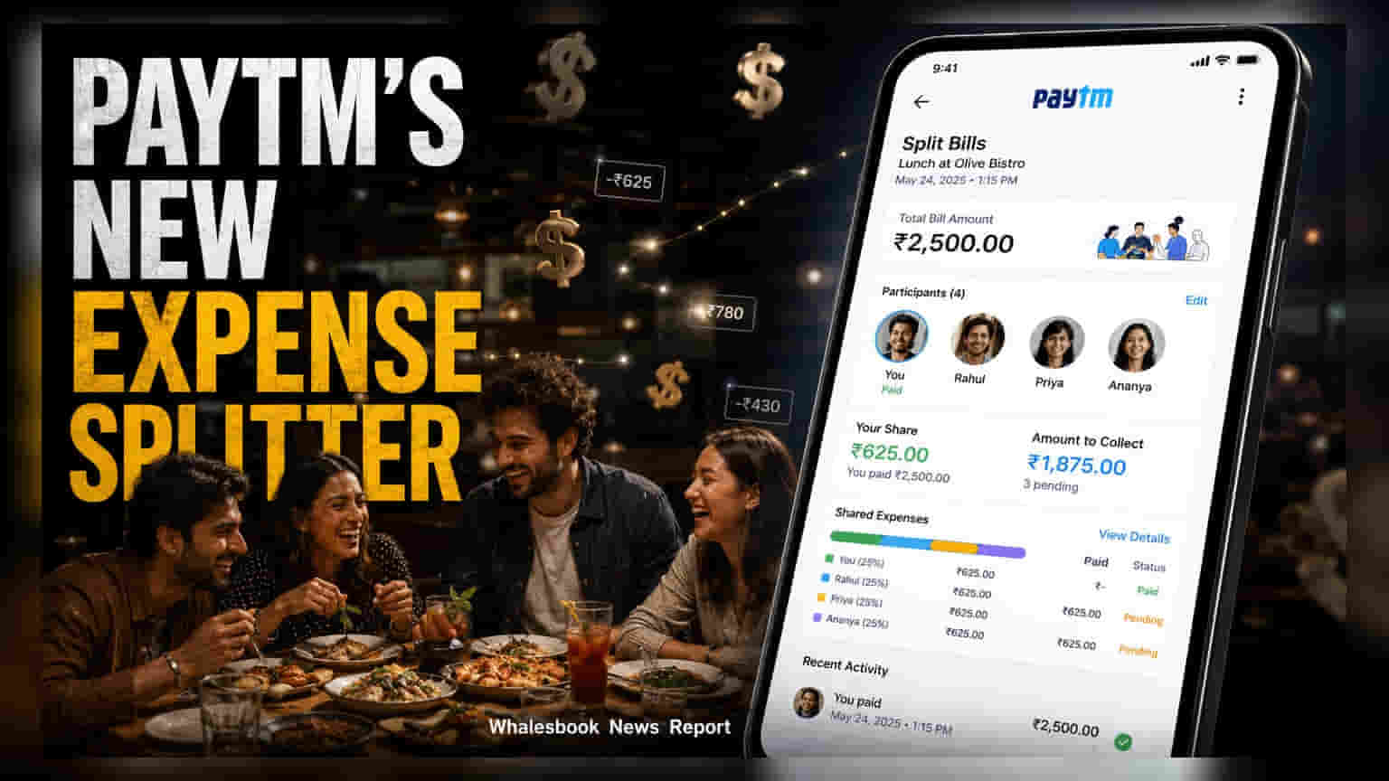 Paytm चा नवीन 'स्प्लिट बिल्स' फीचर लाँच: ग्रुप खर्च आता सोपे!
