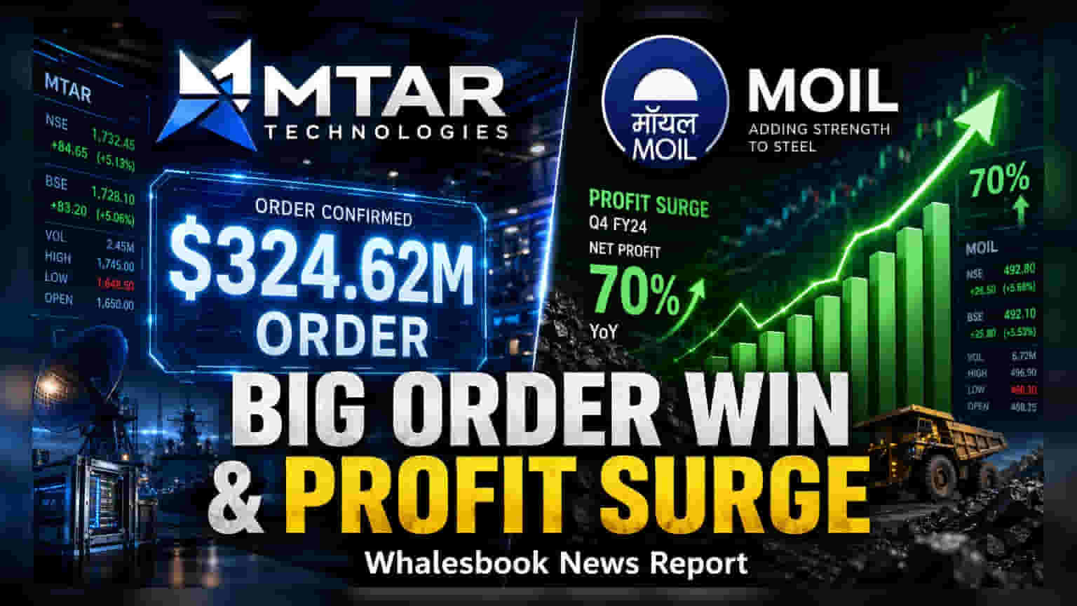 MTAR Tech Wins ₹3,100 Crore Order; MOIL Profit Jumps 70%