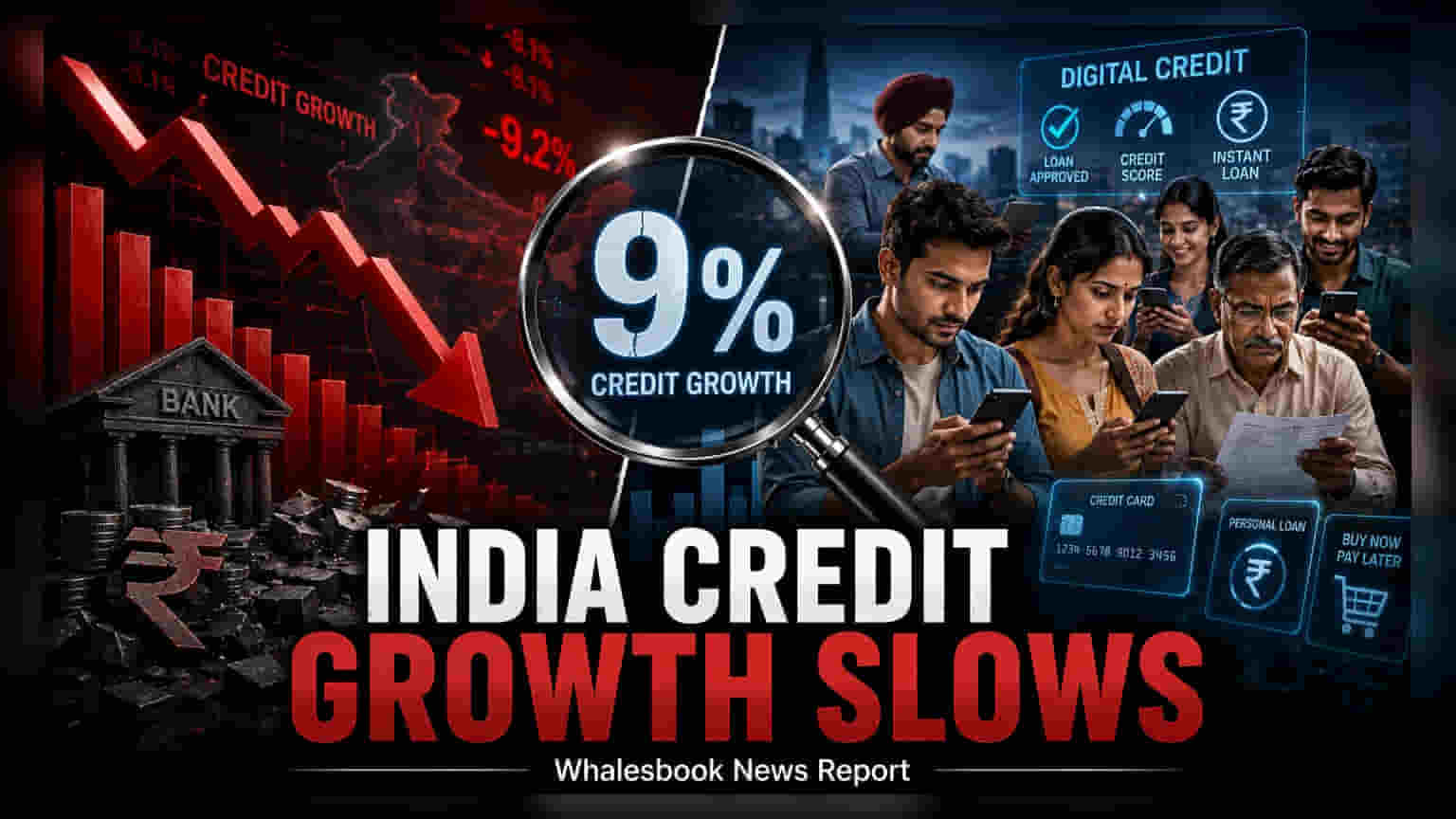 India Credit Growth Slows to 9% as Lenders Pivot Strategies