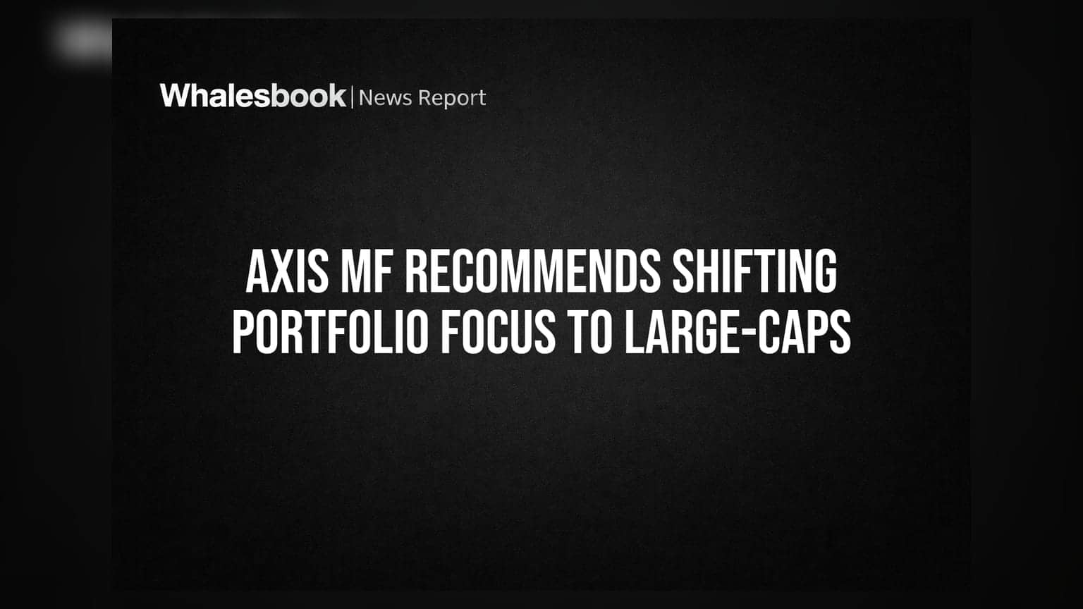 Axis MF Recommends Shifting Portfolio Focus to Large-Caps