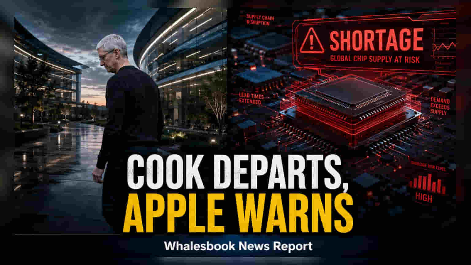 Apple CEO Tim Cook Steps Down; Shares Fall 10% On Chip Risks
