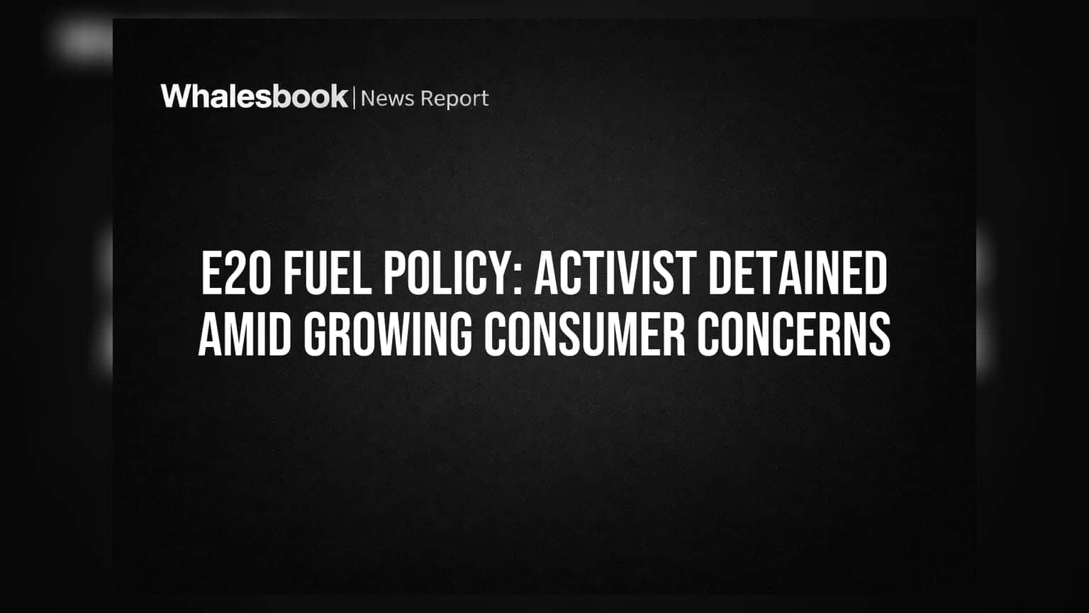 E20 Fuel Policy: Activist Detained Amid Growing Consumer Concerns