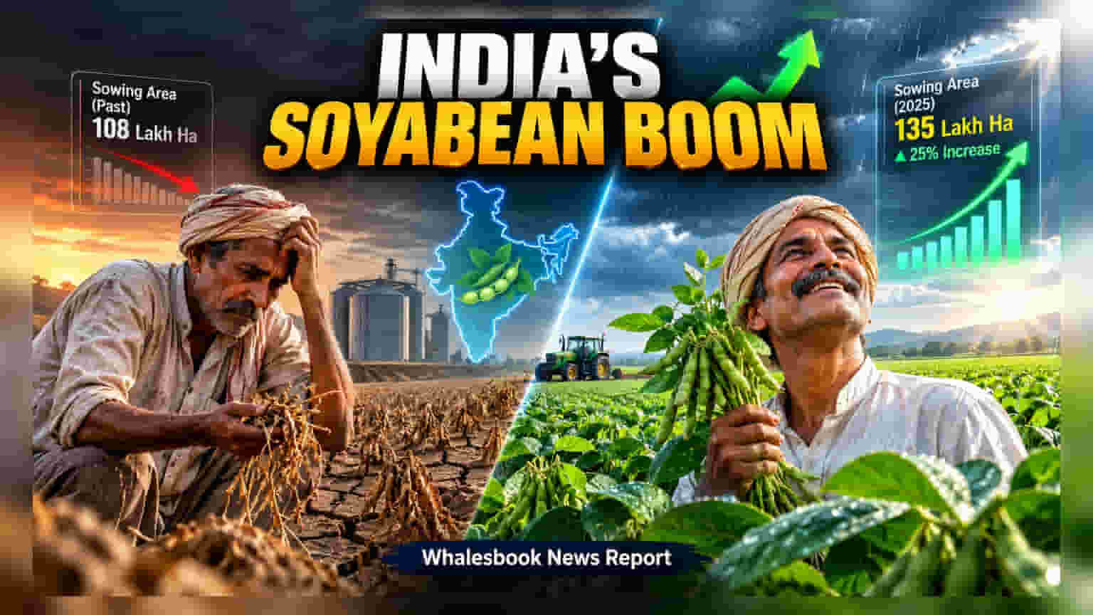 સોયાબીન વાવેતર: જુલાઈના વરસાદથી 117.68 લાખ હેક્ટર સુધી પહોંચ્યું