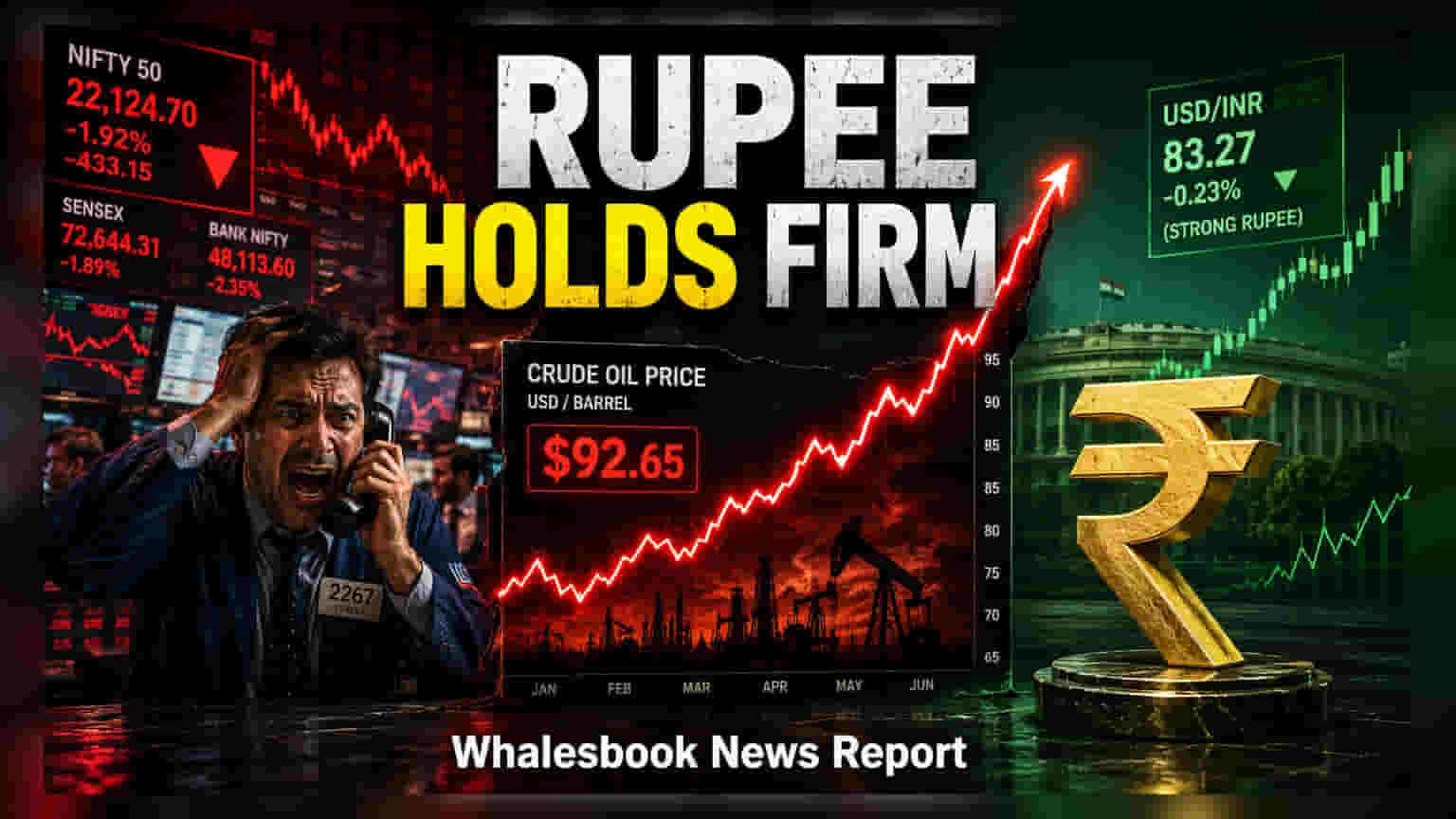 Rupee Stable at 0.8% Down Despite 20% Spike in Crude Oil