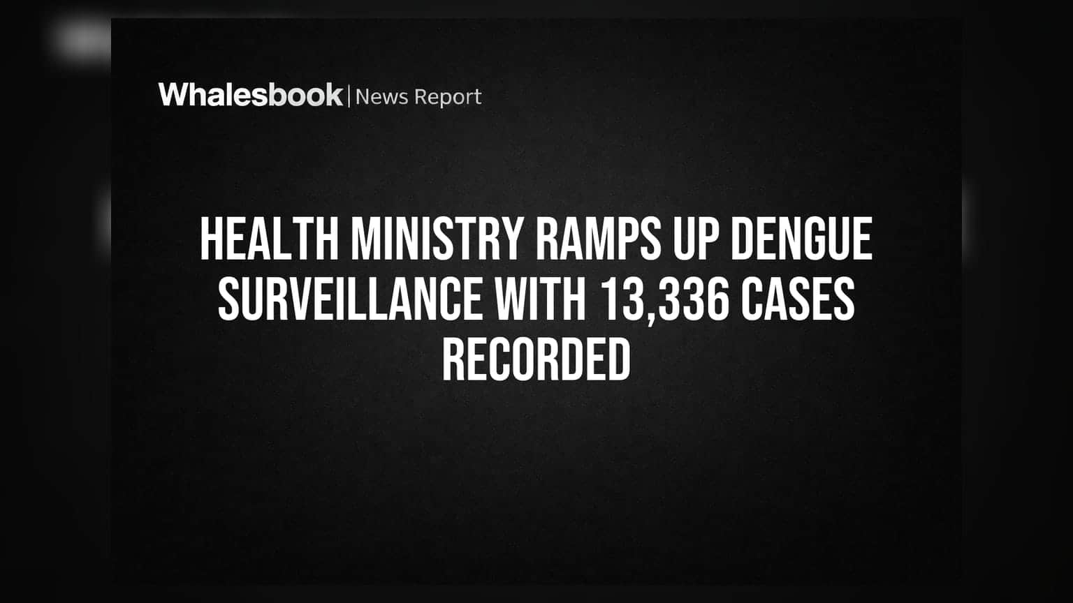 Health Ministry Ramps Up Dengue Surveillance With 13,336 Cases Recorded