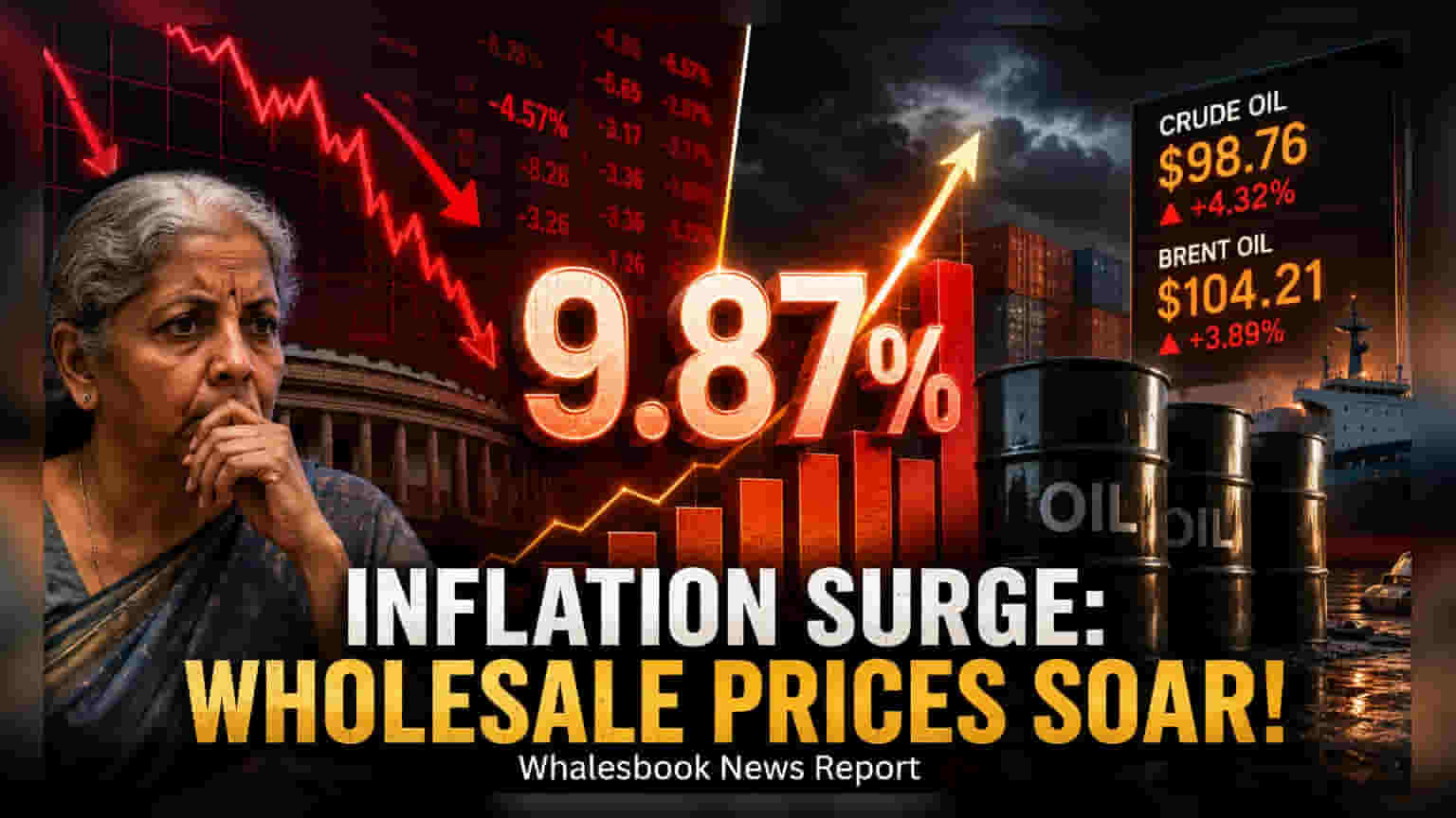 India Wholesale Inflation Rises to 9.87% in June
