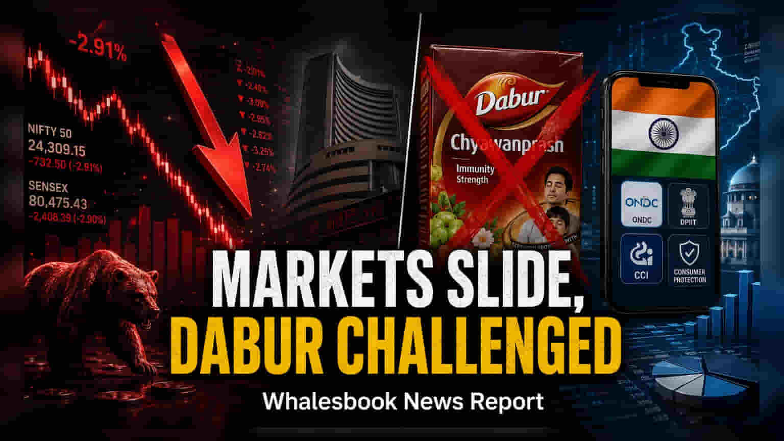 Indian Markets Dip Amid New Auction Rules; Dabur Faces FSSAI Probe