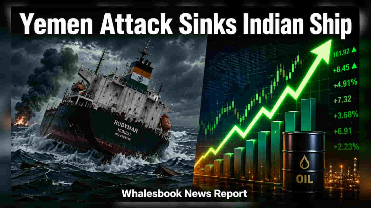 Indian Ship Sinks Off Yemen; Oil Prices Fall 5% On Iran Deal