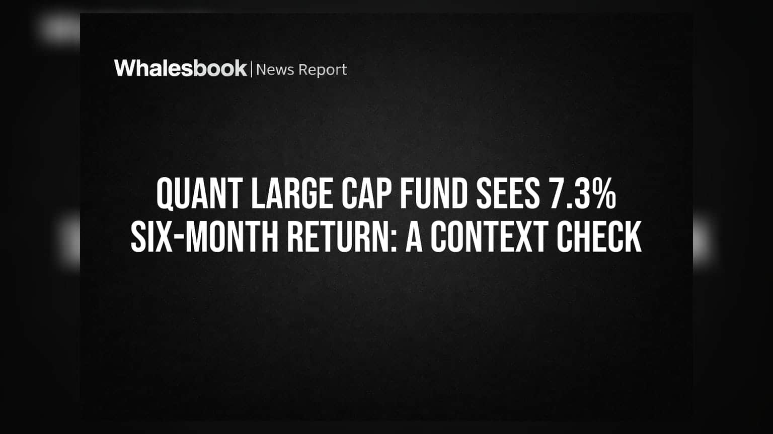 Quant Large Cap Fund: 6 મહિનામાં **7.3%** રિટર્ન, પણ આટલું જ નથી!