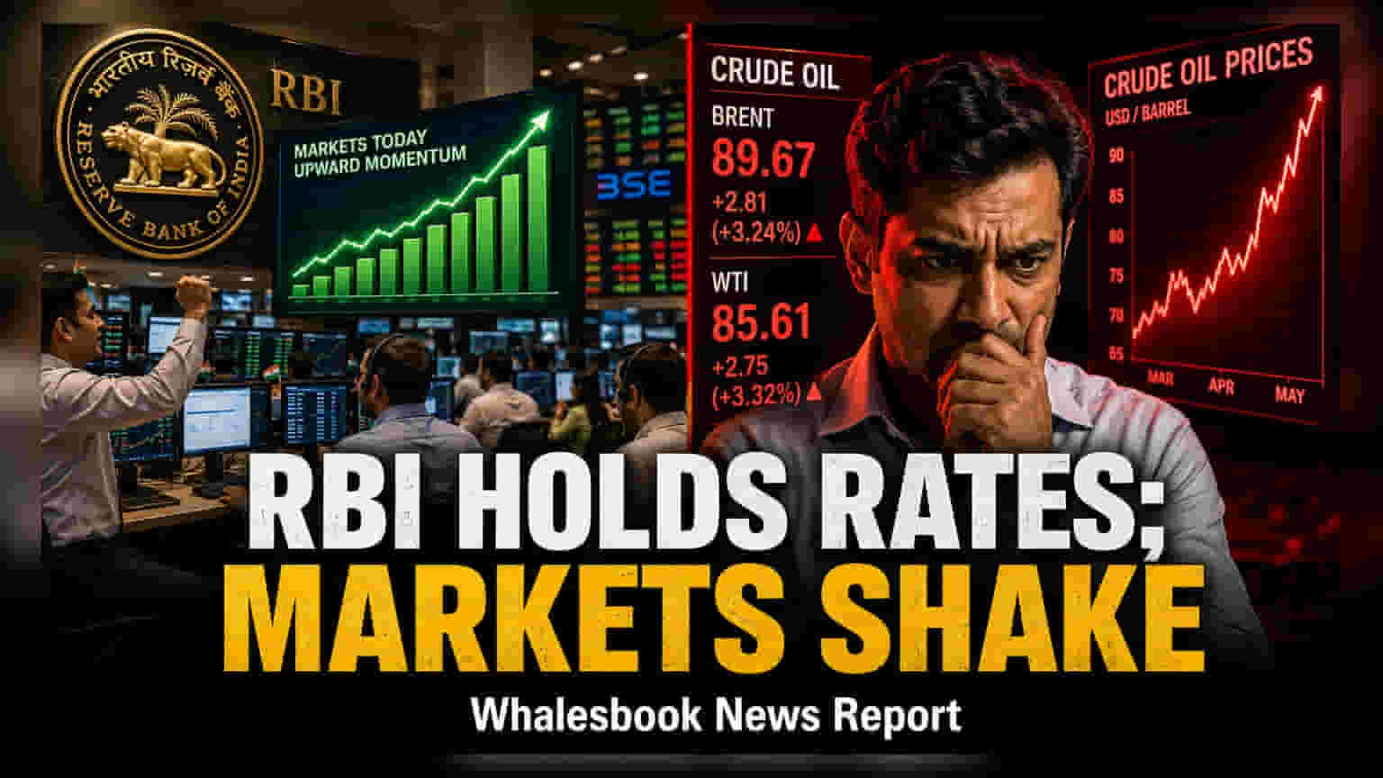 RBI ने नहीं बदला रेपो रेट: 5.25% पर स्थिर, बाज़ार में मामूली उछाल
