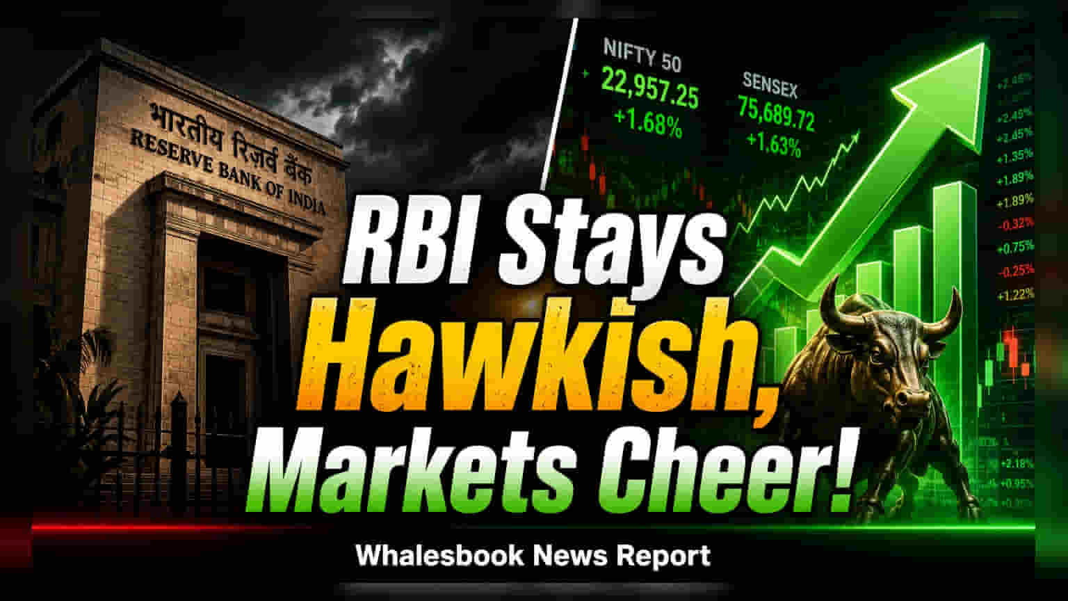 RBI નો મોટો નિર્ણય: રેપો રેટ યથાવત, Sensex અને Nifty માં તેજી