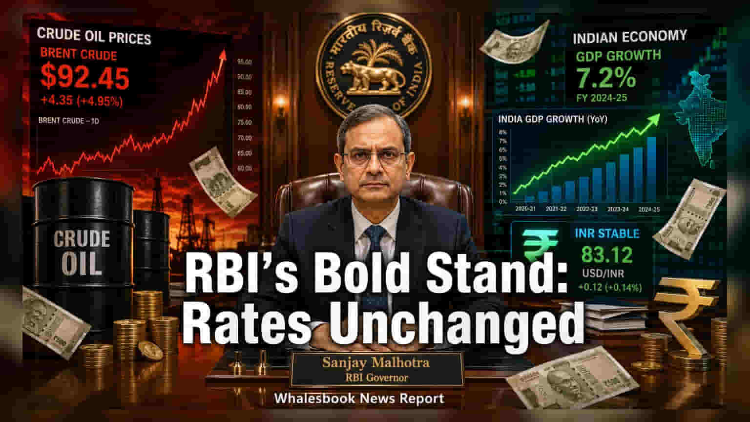 RBI ਨੇ ਰੈਪੋ ਰੇਟ 5.25% 'ਤੇ ਬਰਕਰਾਰ ਰੱਖਿਆ, FY27 ਲਈ GDP ਅਨੁਮਾਨ ਵਧਾਇਆ