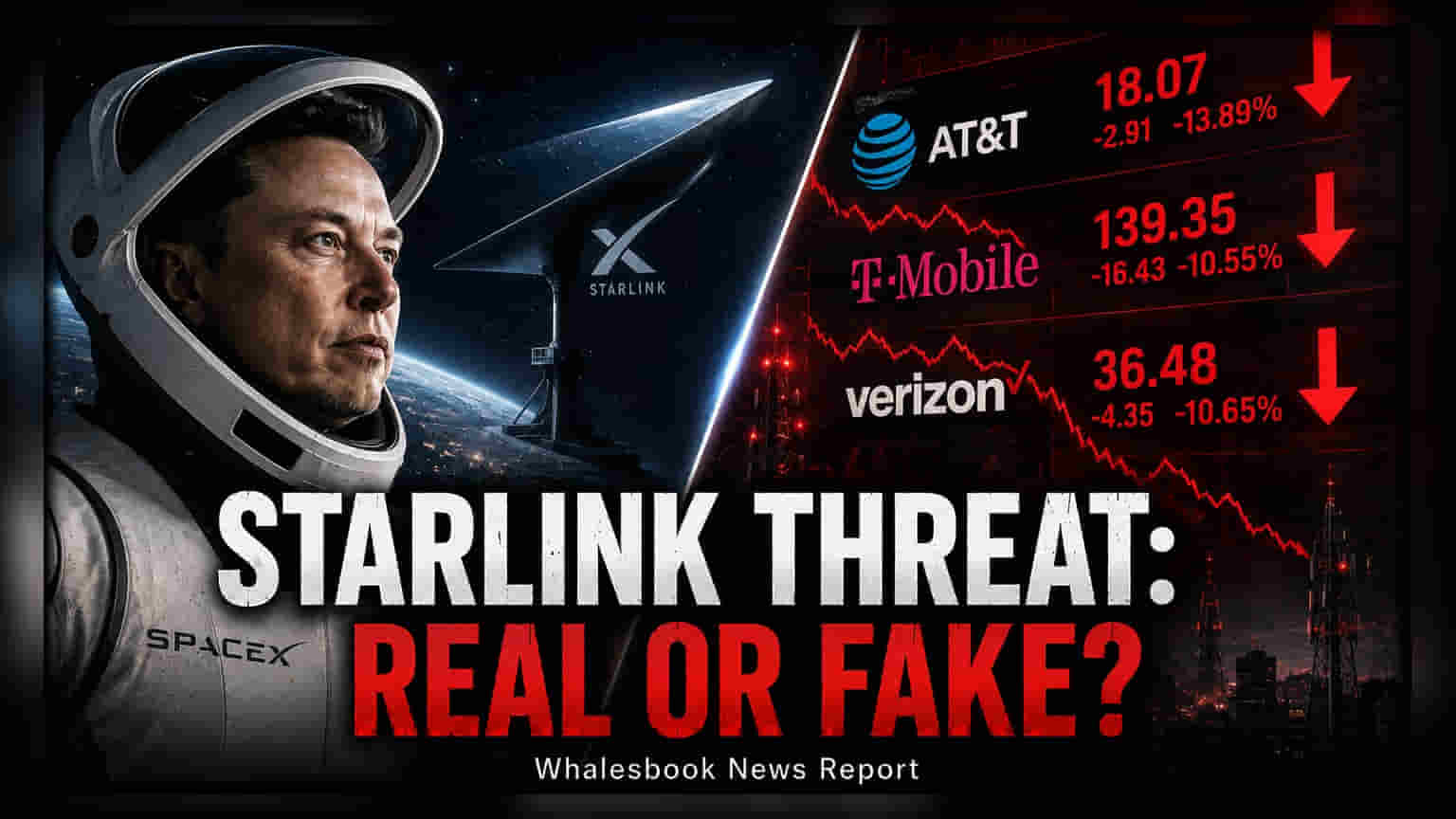 SpaceX Starlink Mobile Plan Sparks Telecom Sell-off; Analysts Cite Long-Term Hurdles