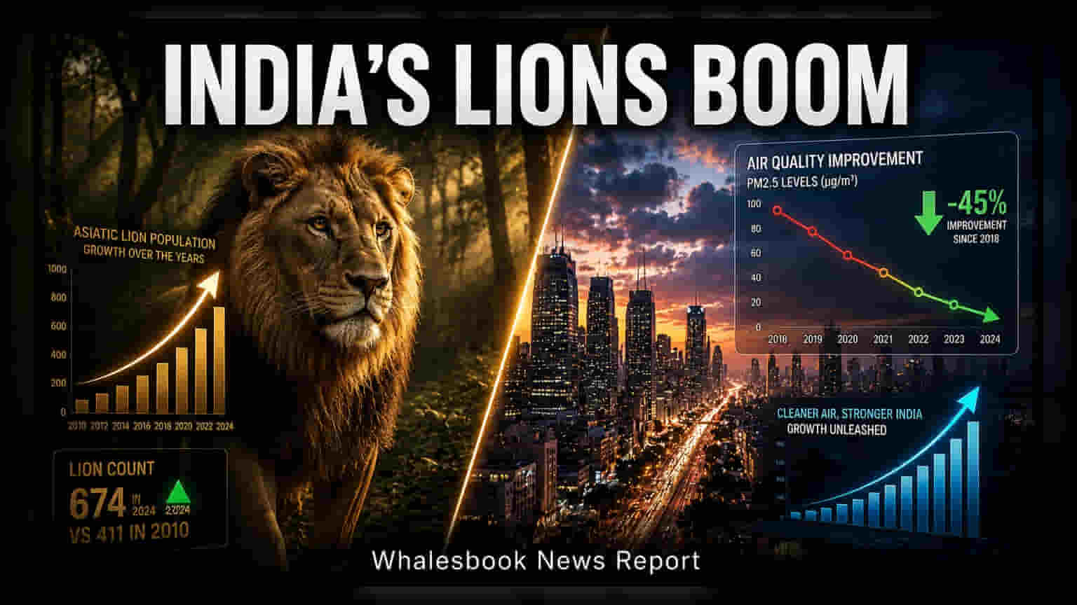 India's Asiatic Lion Count Hits 891; Government Clarifies Data Center, Air Norms