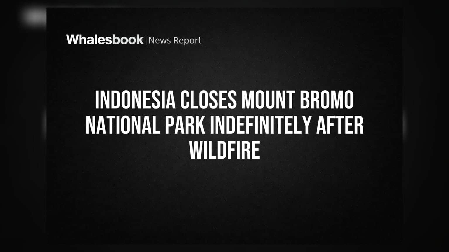 Indonesia Closes Mount Bromo National Park Indefinitely After Wildfire
