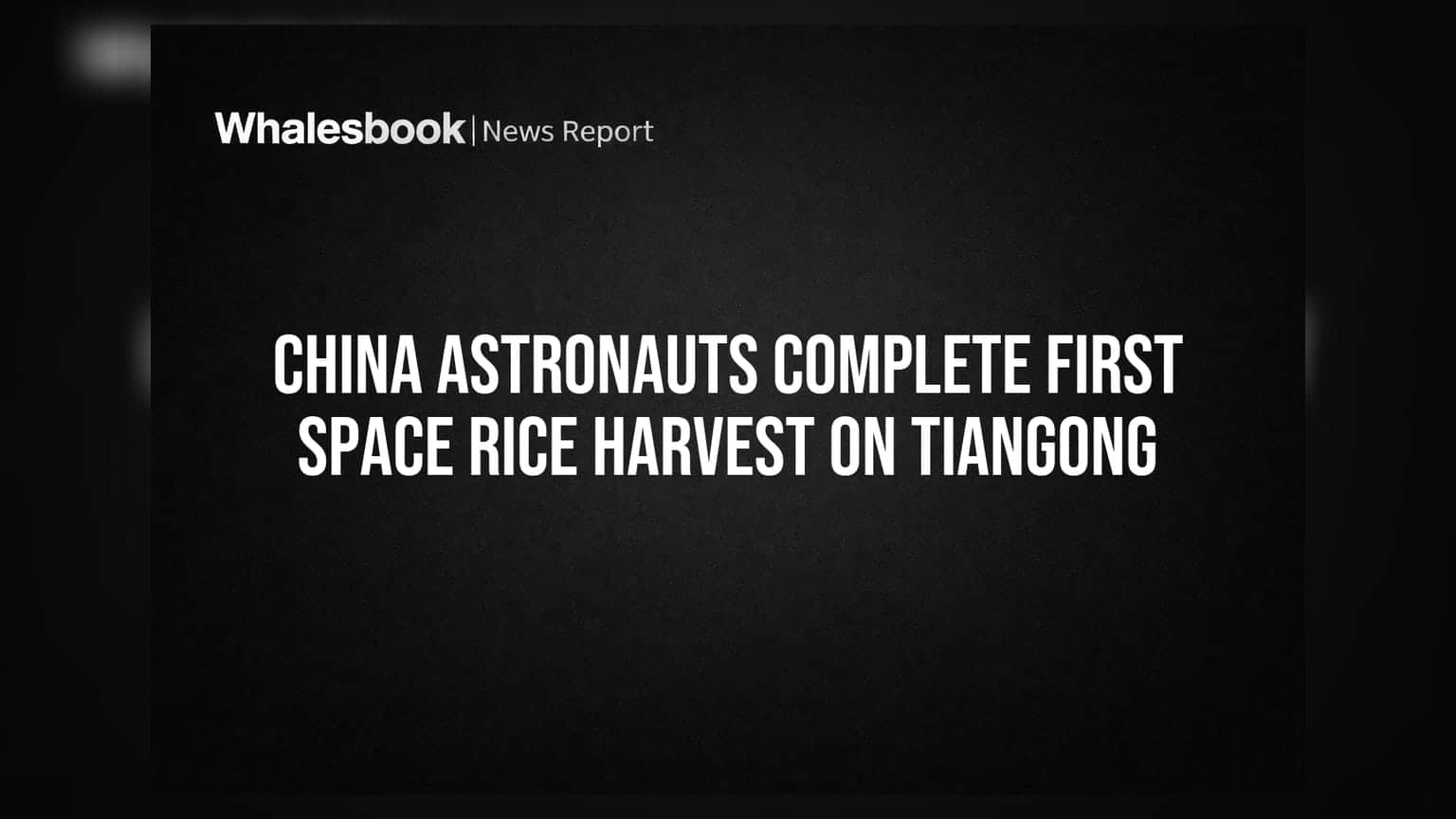 China Astronauts Complete First Space Rice Harvest on Tiangong