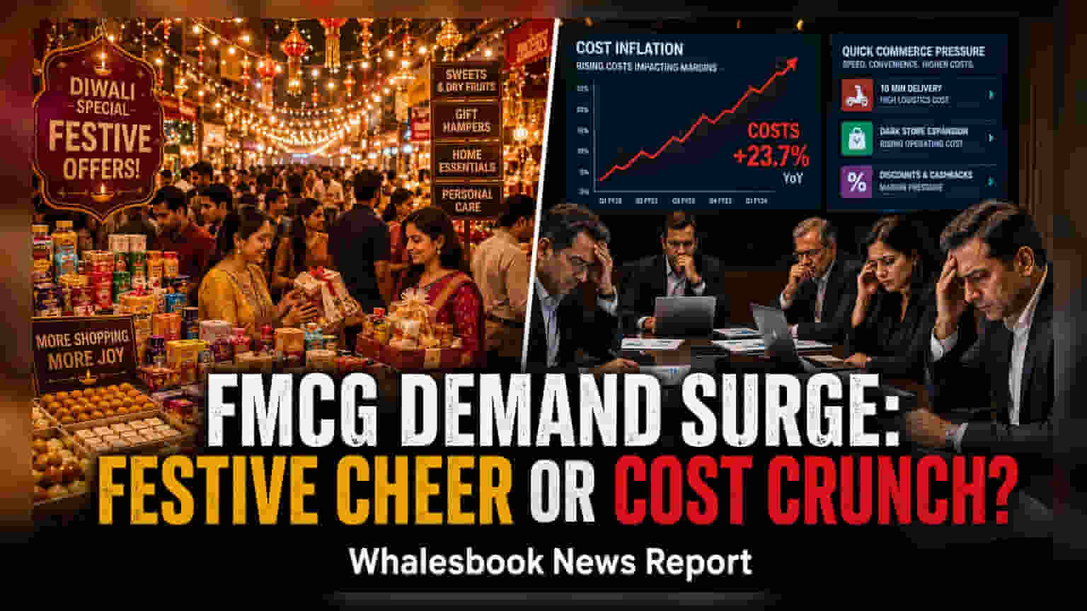FMCG நிறுவனங்கள்: பண்டிகைக்கால வளர்ச்சி **11%** வரை, ஆனால் அதிகரிக்கும் செலவுகள் லாபத்தைக் குறைக்குமா?
