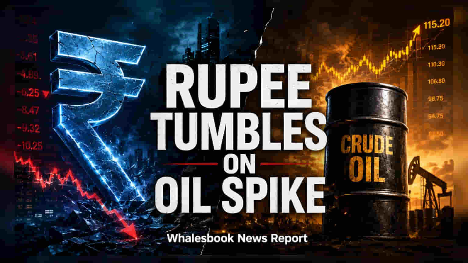 Indian Rupee Drops to 95.39 Against Dollar on Oil Surge