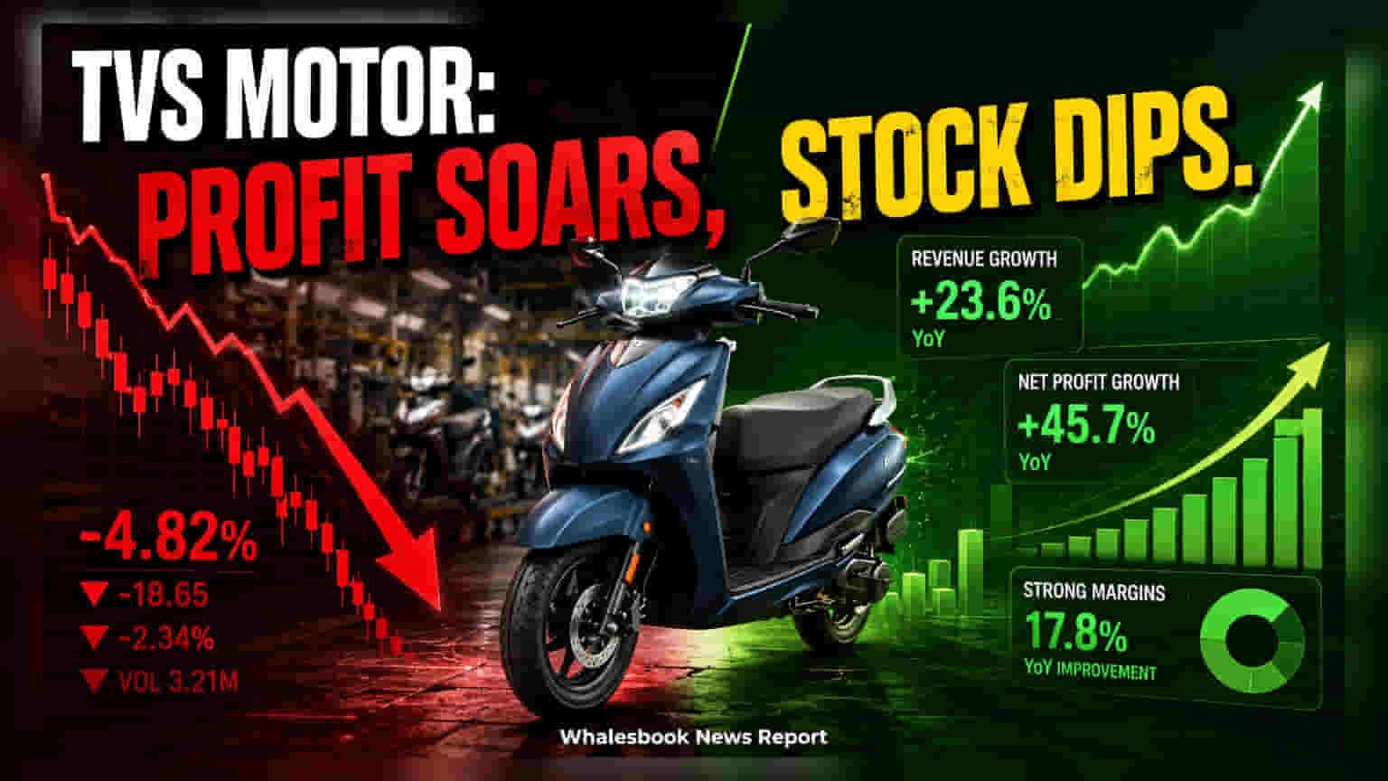TVS Motor Shares Fall 2% As Market Dips Despite Record Sales