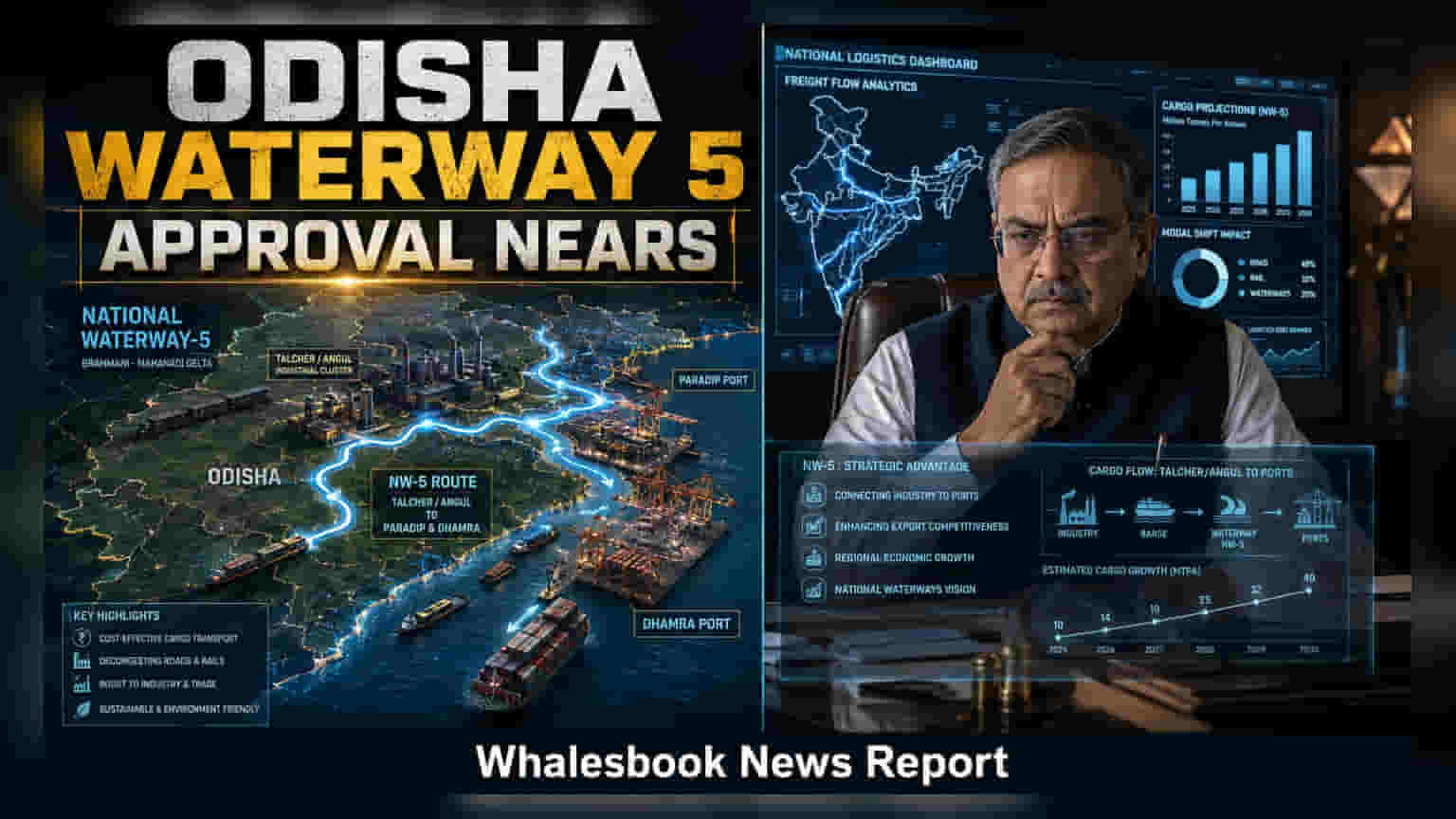 Odisha National Waterway 5: ₹12,204 करोड़ की परियोजना में आई तेजी, जानें क्यों है खास