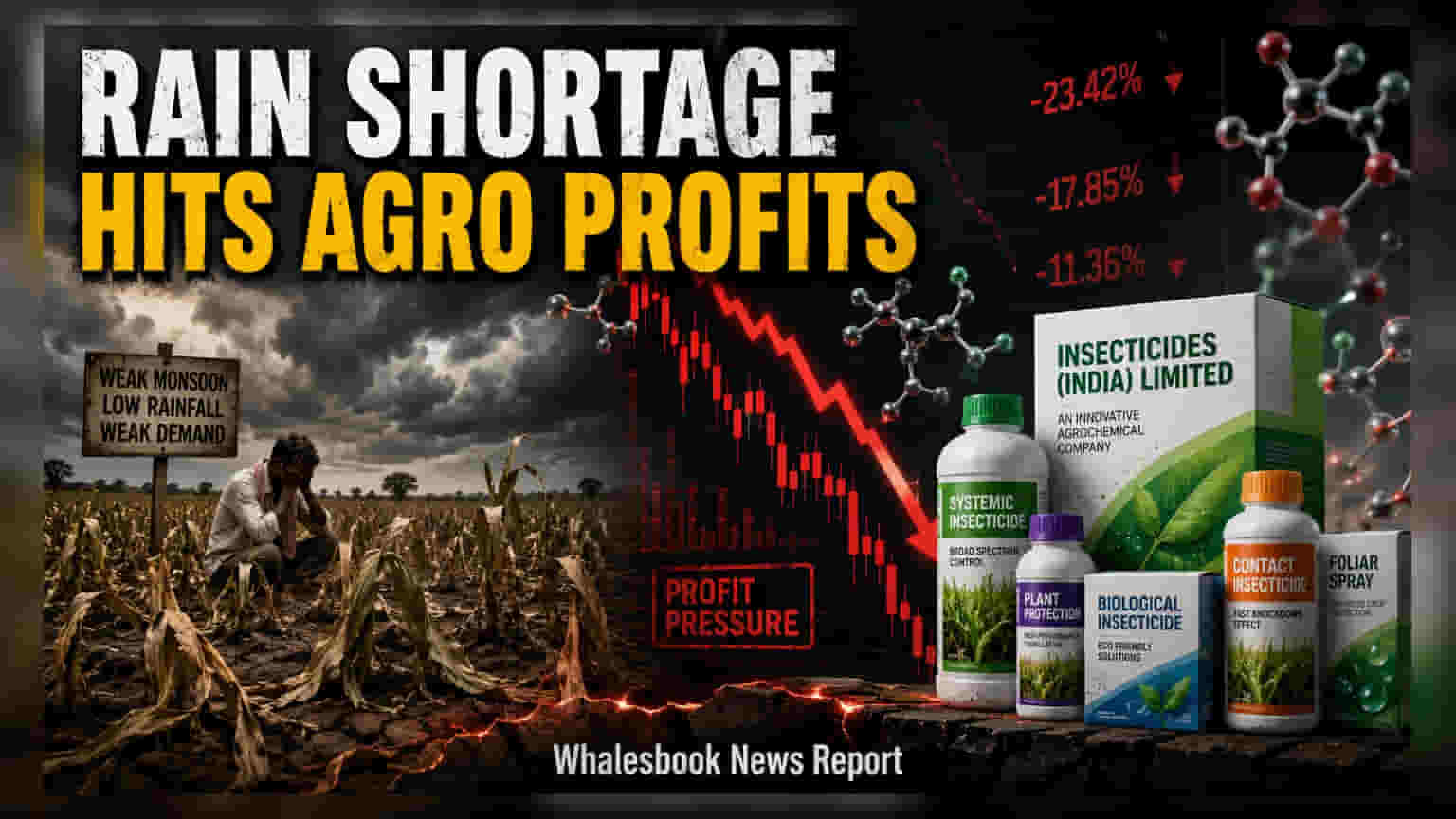 Insecticides India షేర్ పడిపోతోంది! భారీ వర్షాల కొరతతో లాభాల్లో 24.5% పతనం