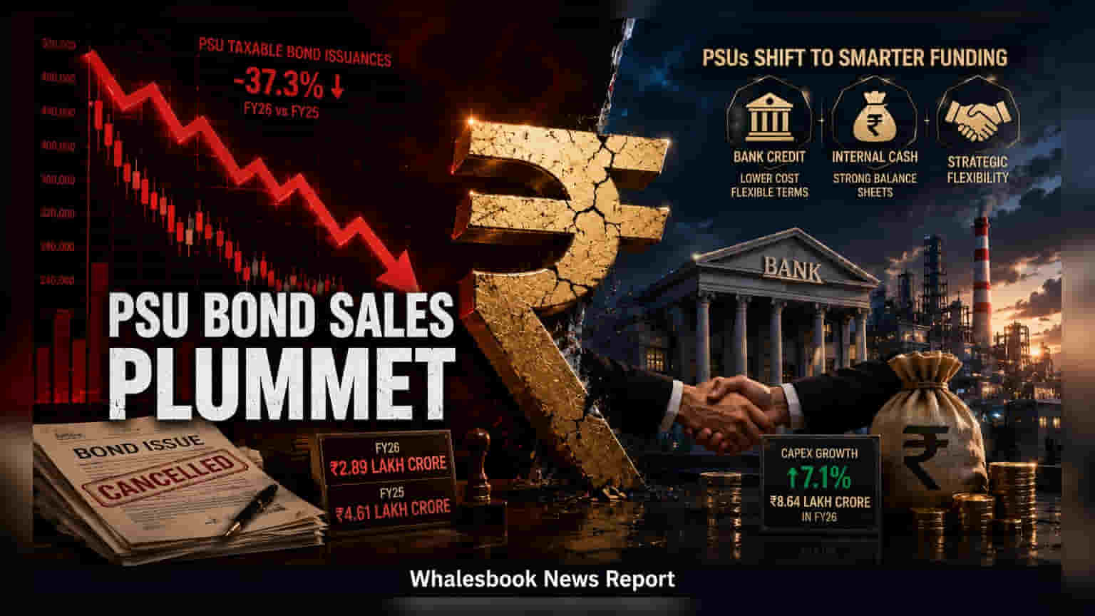 PSU Bond Sales Fall 37% in FY26 as Firms Shift Funding