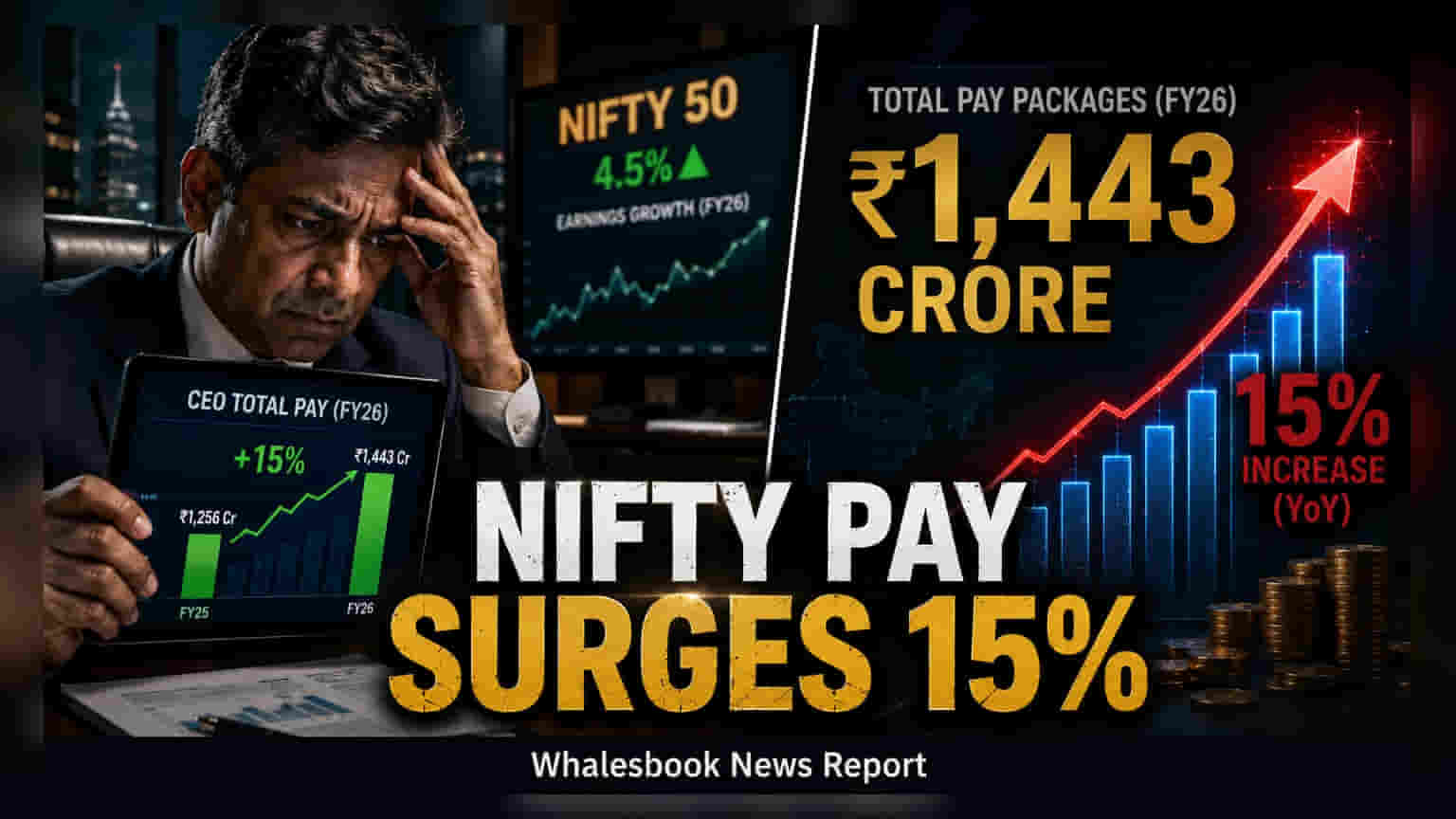 Nifty 50 CEO Pay Jumps 15% to Record ₹1,443 Crore