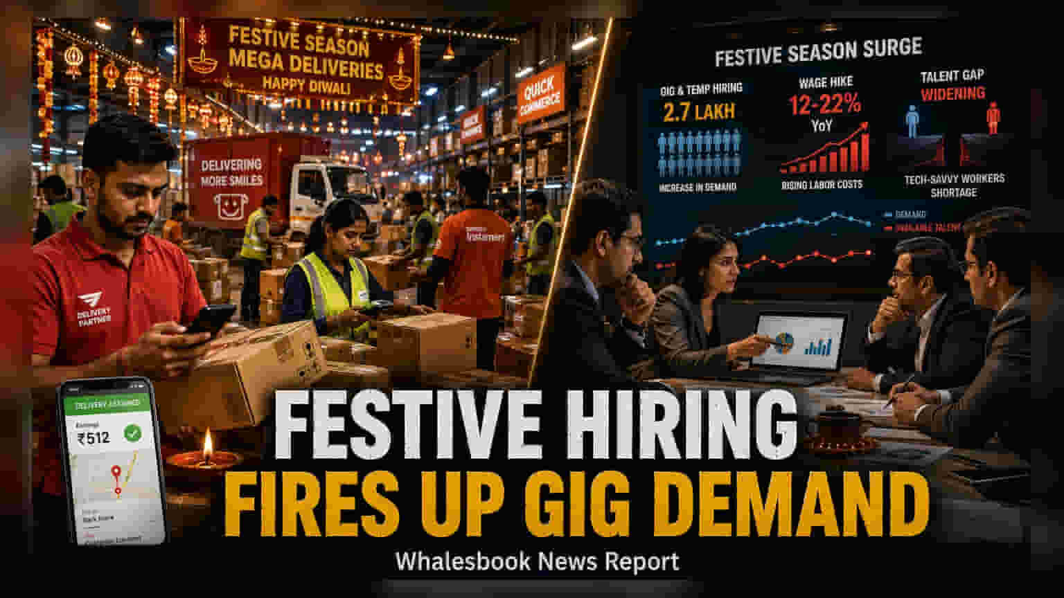 India's Festive Hiring: 2.7 Lakh Gig Jobs and Wage Hikes Ahead