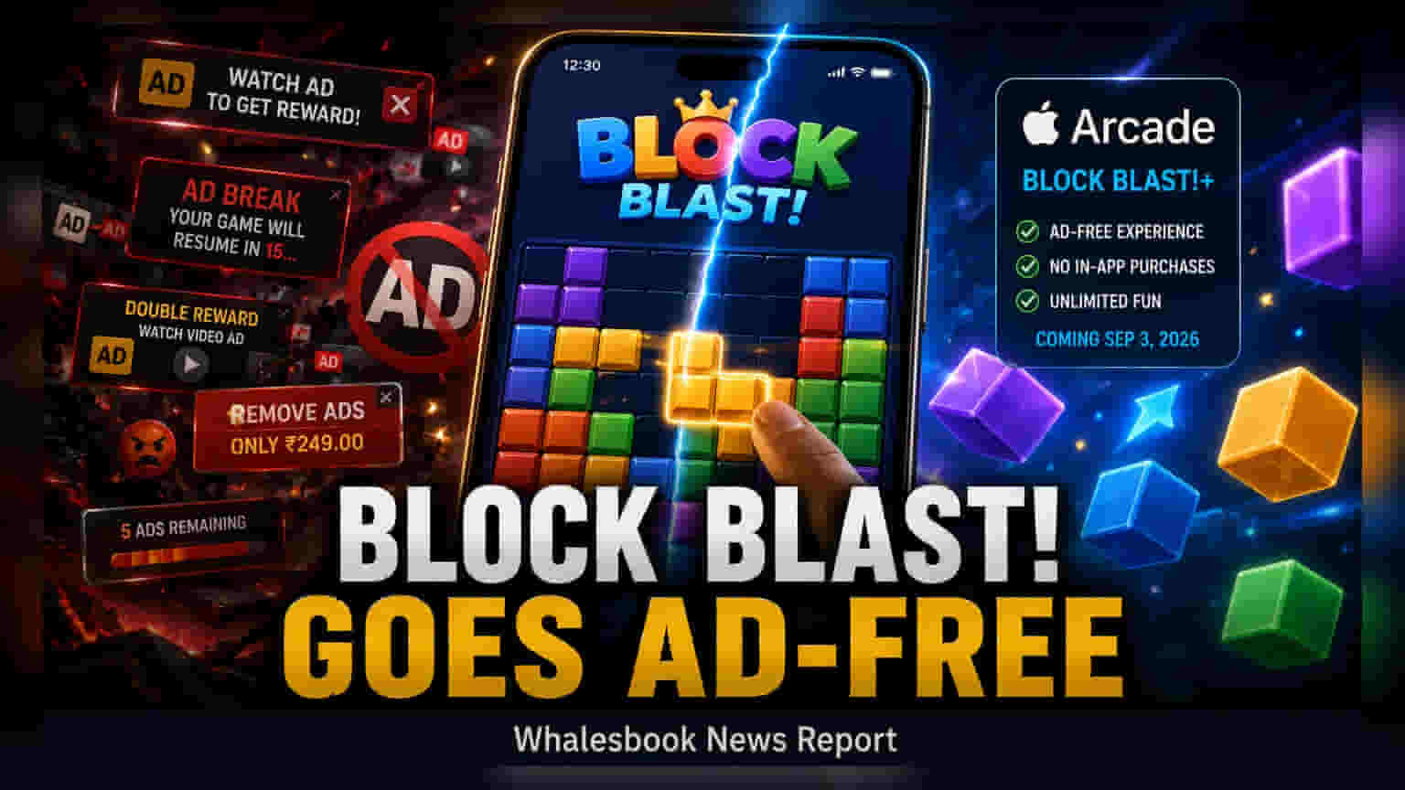 Block Blast! ગેમ સપ્ટેમ્બર 3 થી Apple Arcade પર, સબસ્ક્રિપ્શન મોડેલ અપનાવ્યું