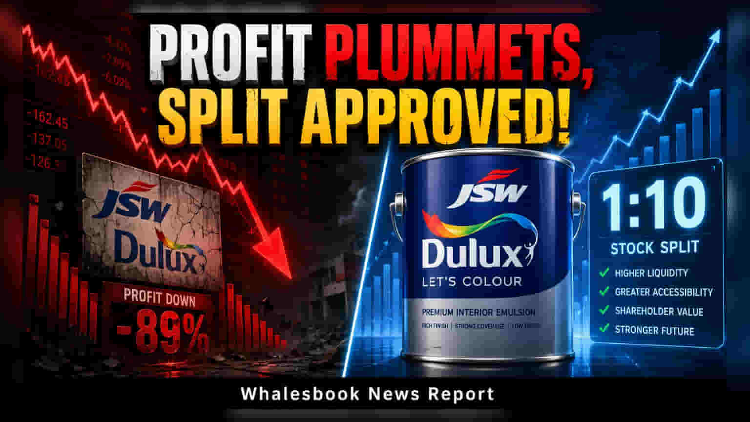 JSW Dulux: શેર સ્પ્લિટની જાહેરાત, પણ Q1માં પ્રોફિટ ઘટ્યો