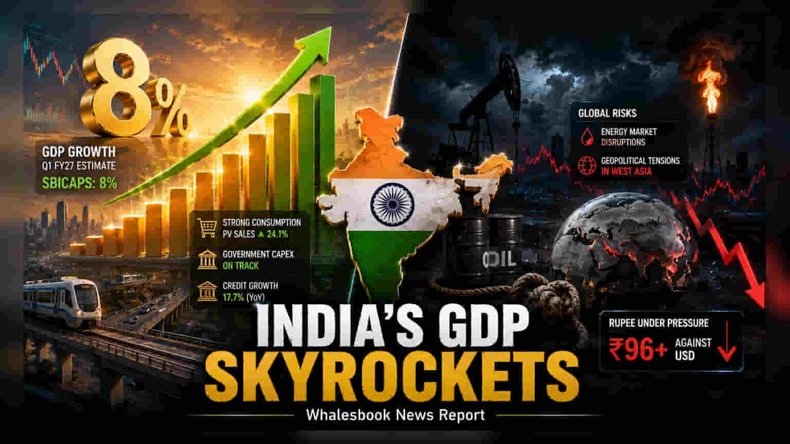 SBI Research का अनुमान: FY27 की पहली तिमाही में भारत की GDP ग्रोथ 8% रहने की उम्मीद