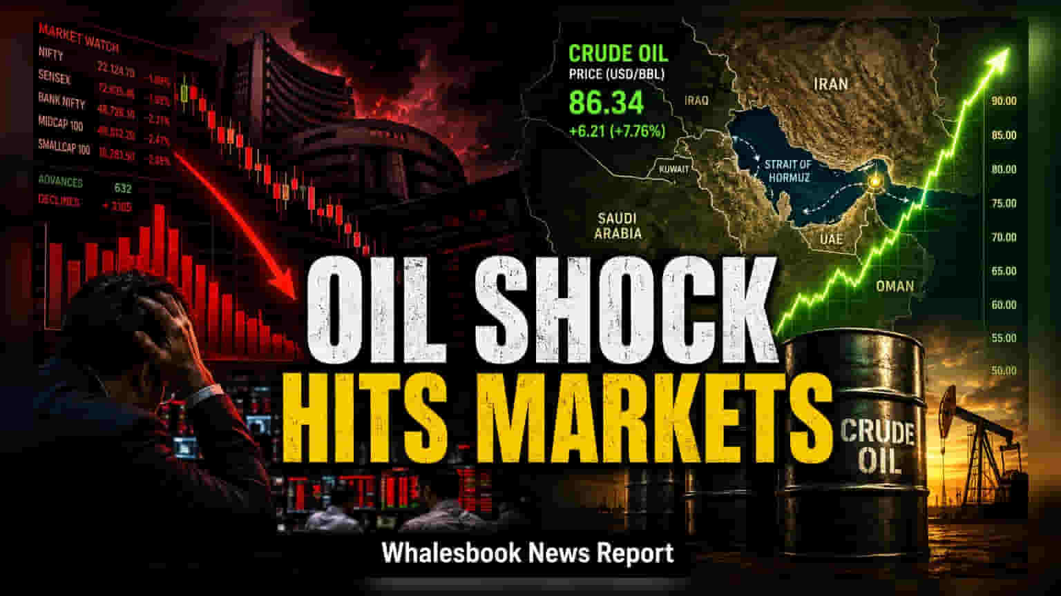 Indian Stocks Slip: ब्रेंट क्रूड $90 के पार, बाजार में गिरावट