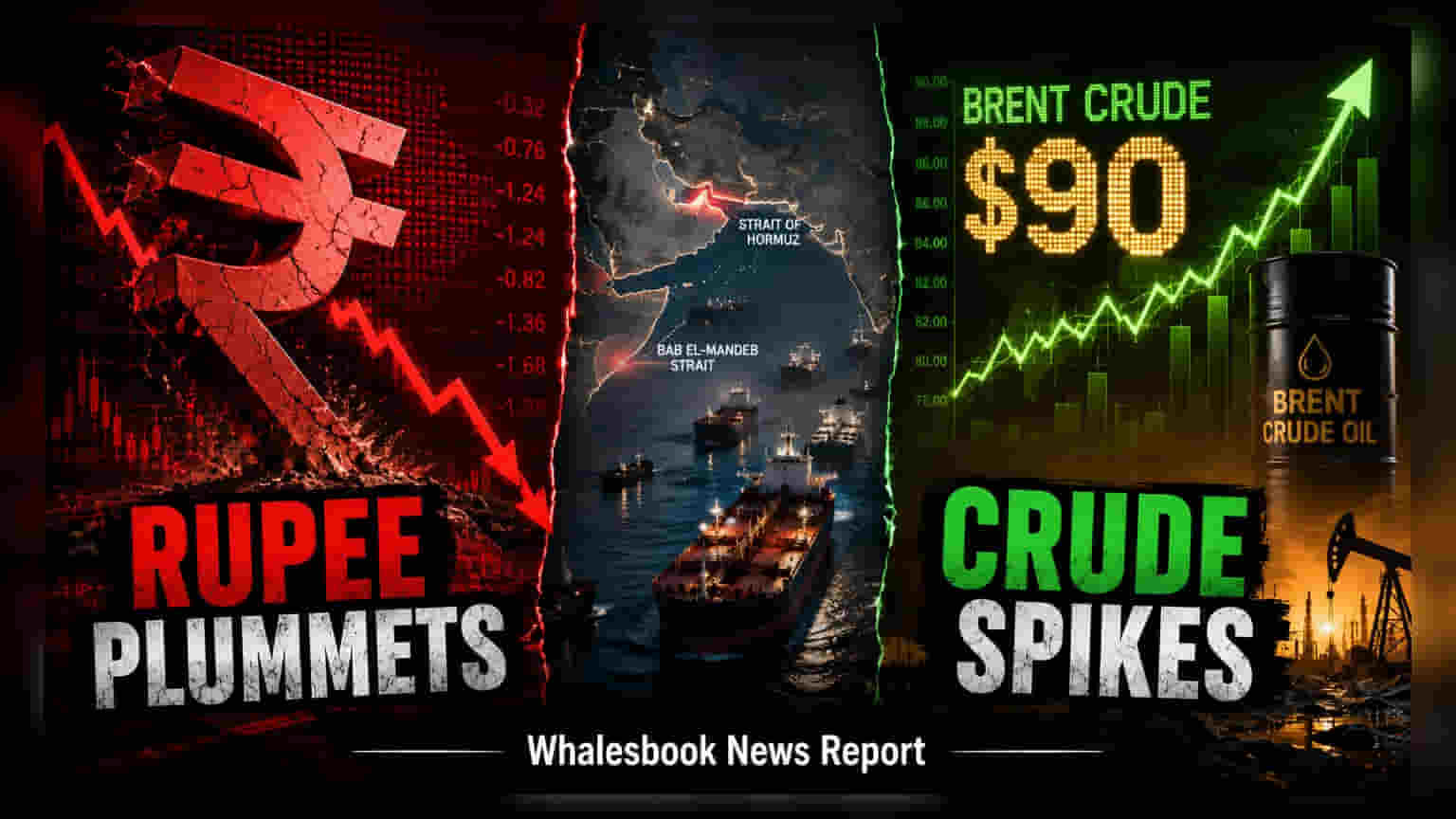 Indian Rupee Dips to 95.42 as Brent Crude Nears $90