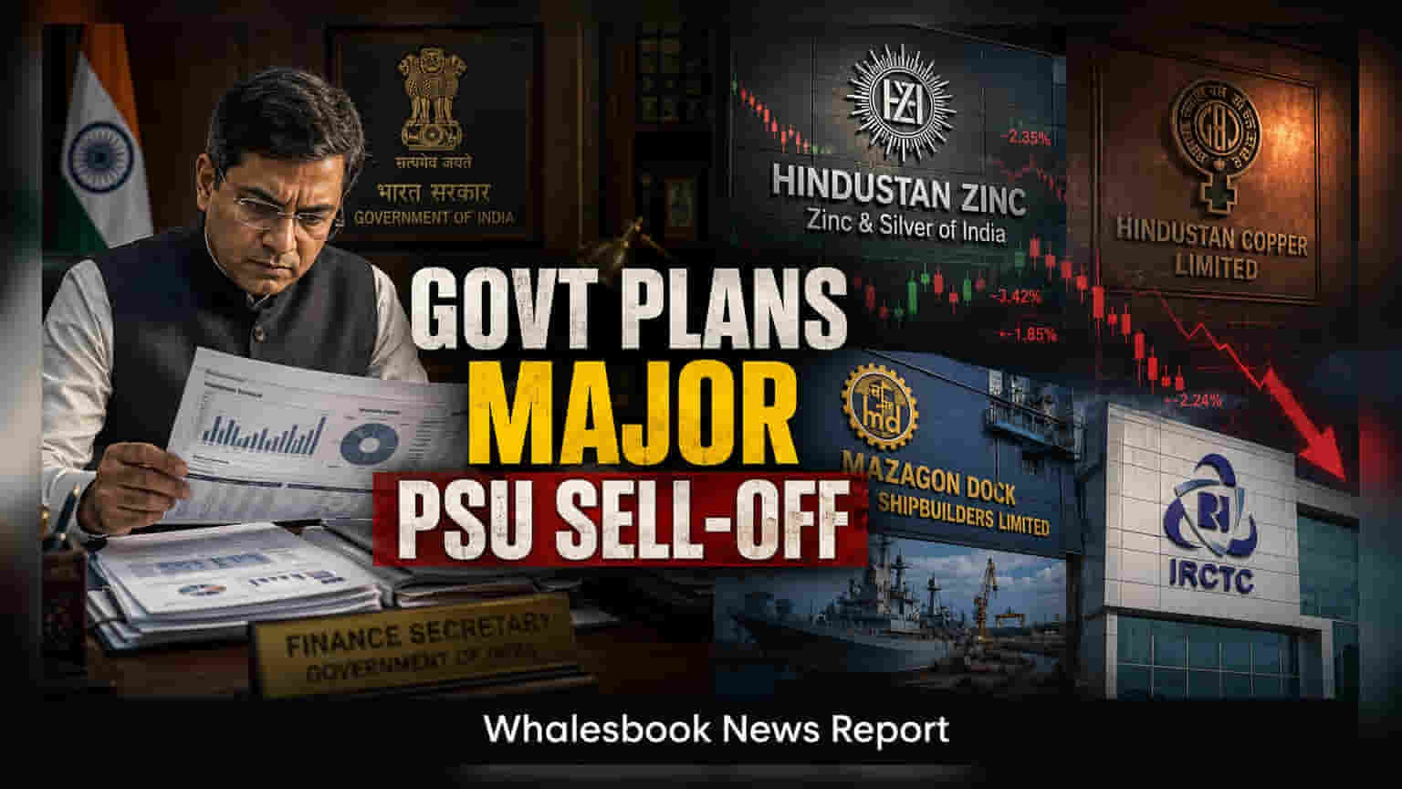 Government Plans Stake Sales in HZL, Copper, MDL, IRCTC