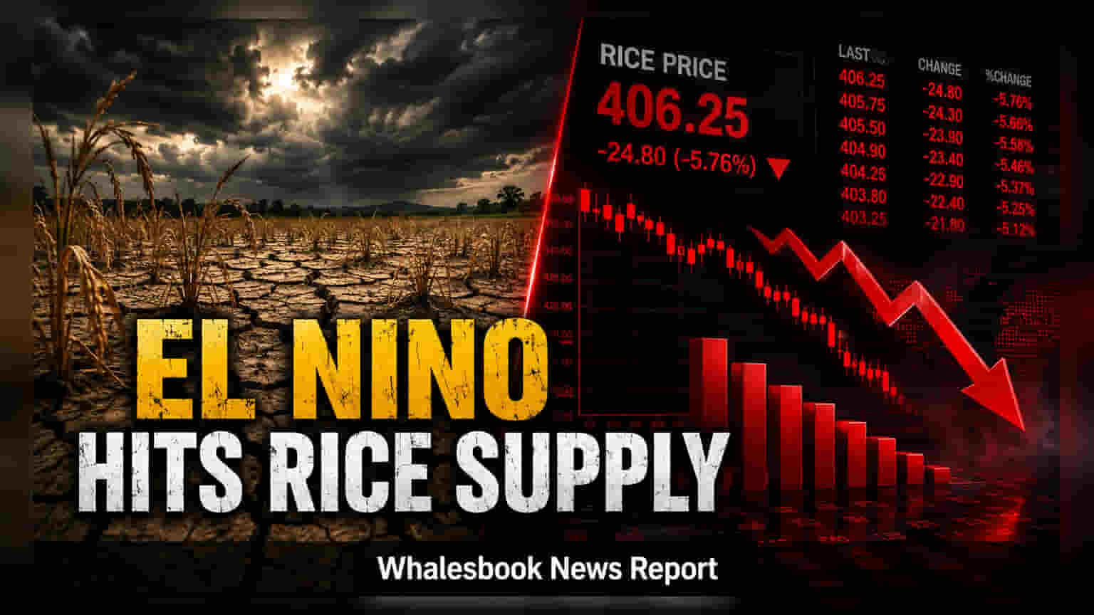 El Nino ప్రభావంతో గ్లోబల్ రైస్ ఉత్పత్తి **9 మిలియన్ టన్నులు** తగ్గుదల!