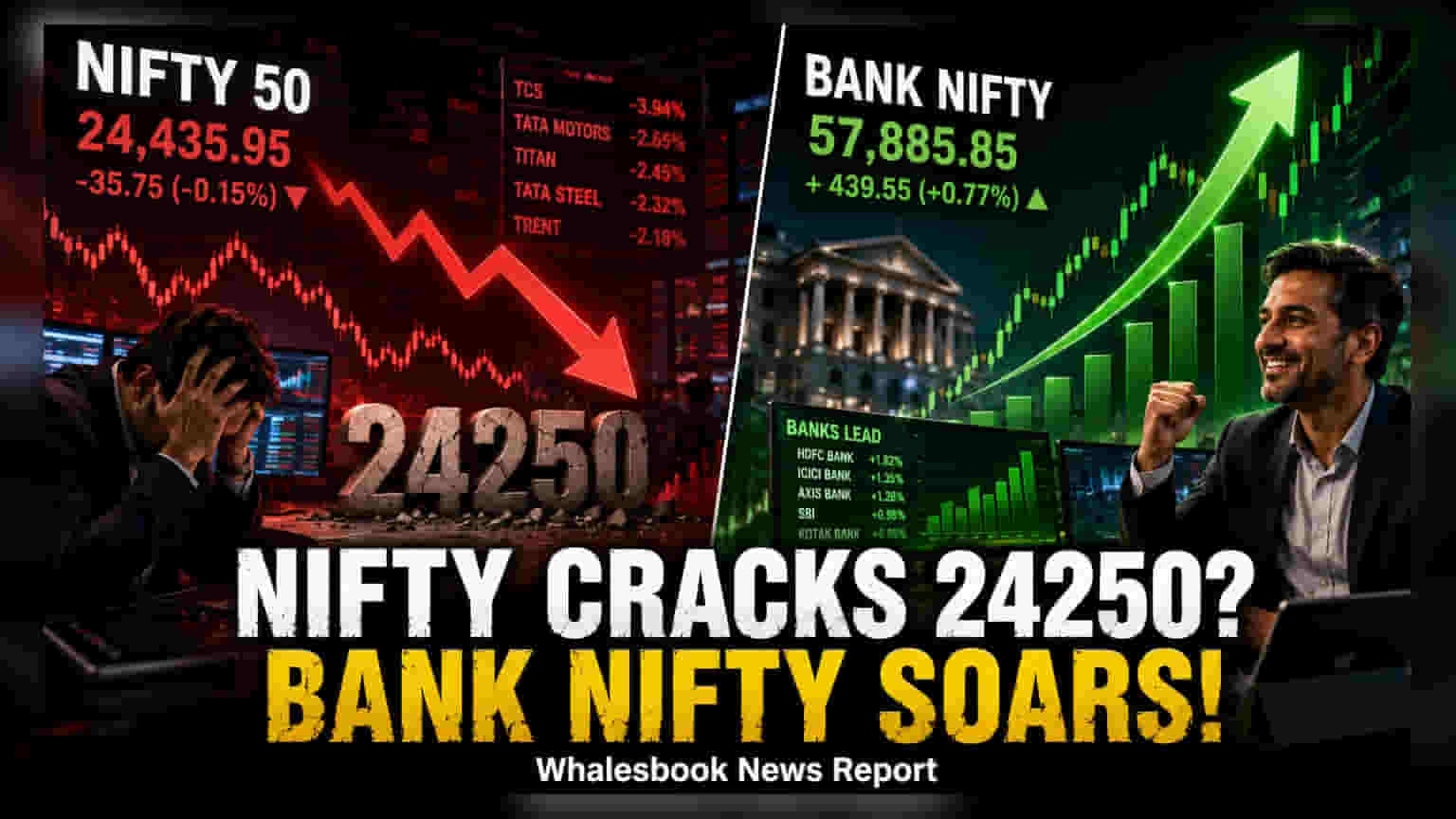 Nifty పతనం: టాటా స్టాక్స్ పడిపోతే.. బ్యాంక్ నిఫ్టీ మాత్రం **0.77%** ర్యాలీ!