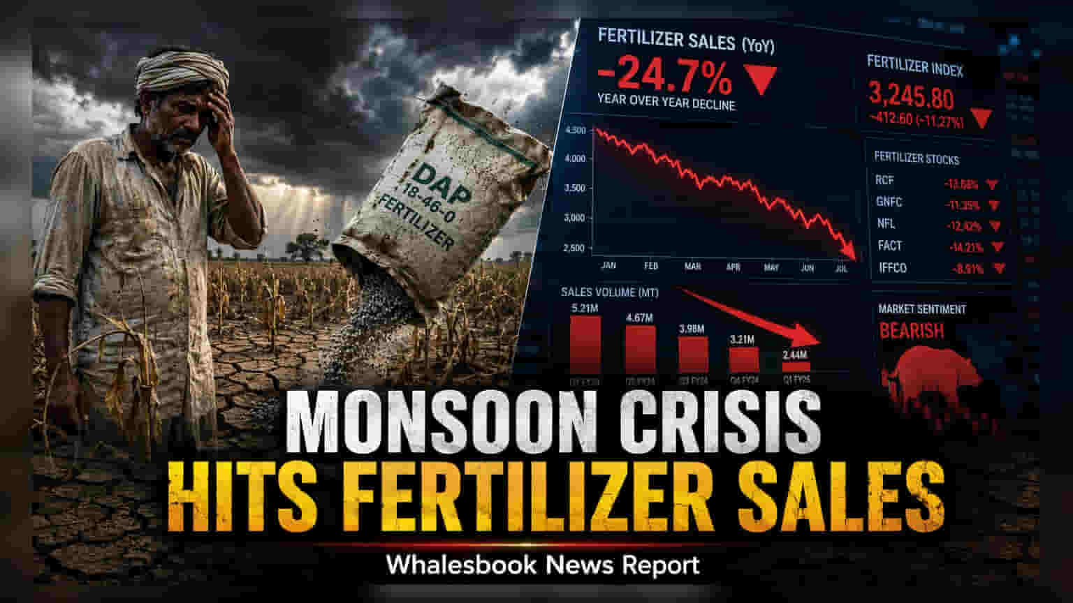 Fertilizer Sales Fall 13% in July, Kharif Sowing Trails