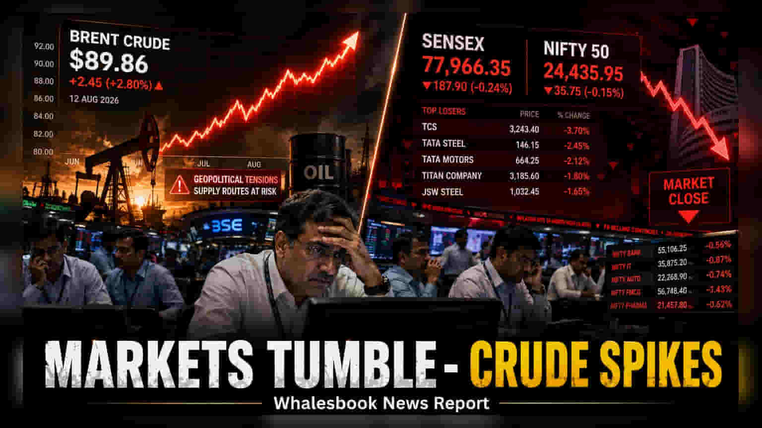 Markets Drop As Tata Sons Chairman To Step Down; Oil Spikes