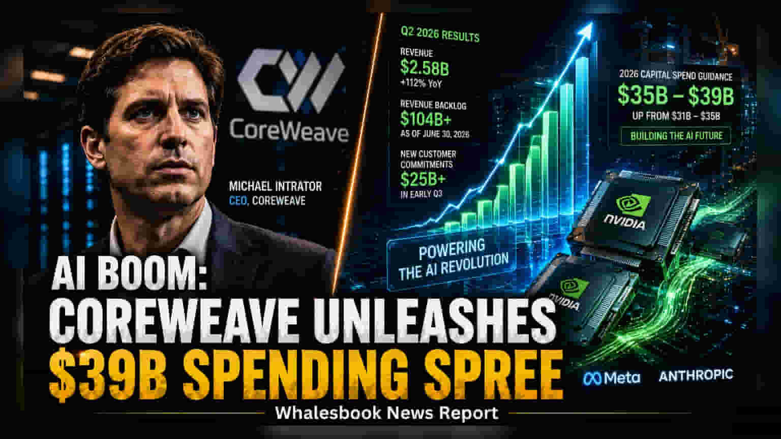 CoreWeave Lifts 2026 Spending Forecast to $39B After Q2 Beat