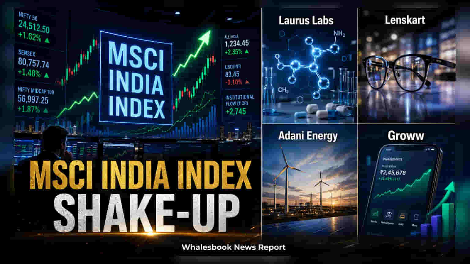 MSCI India Index: Lenskart, Groww, Adani Energy સહિત 4 કંપનીઓનો સમાવેશ, શેરબજારમાં હલચલ