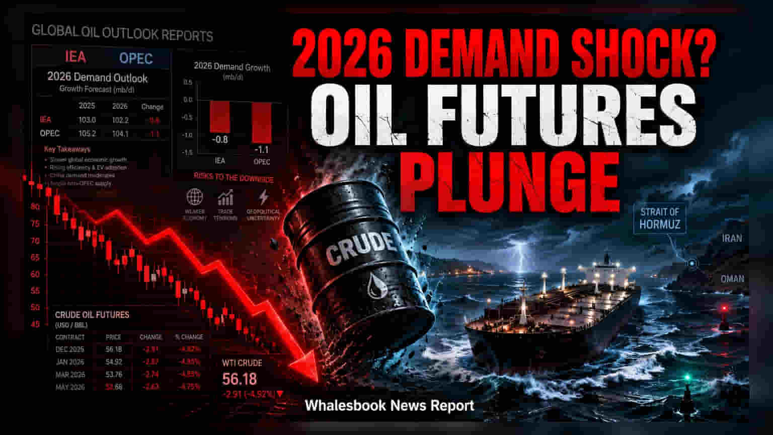 Crude Oil Falls 1.5% as IEA Forecasts 2026 Demand Drop