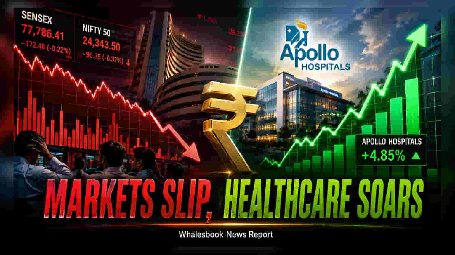 Indian Markets Dip as July CPI Hits 4.45%; Apollo Hospitals Rises