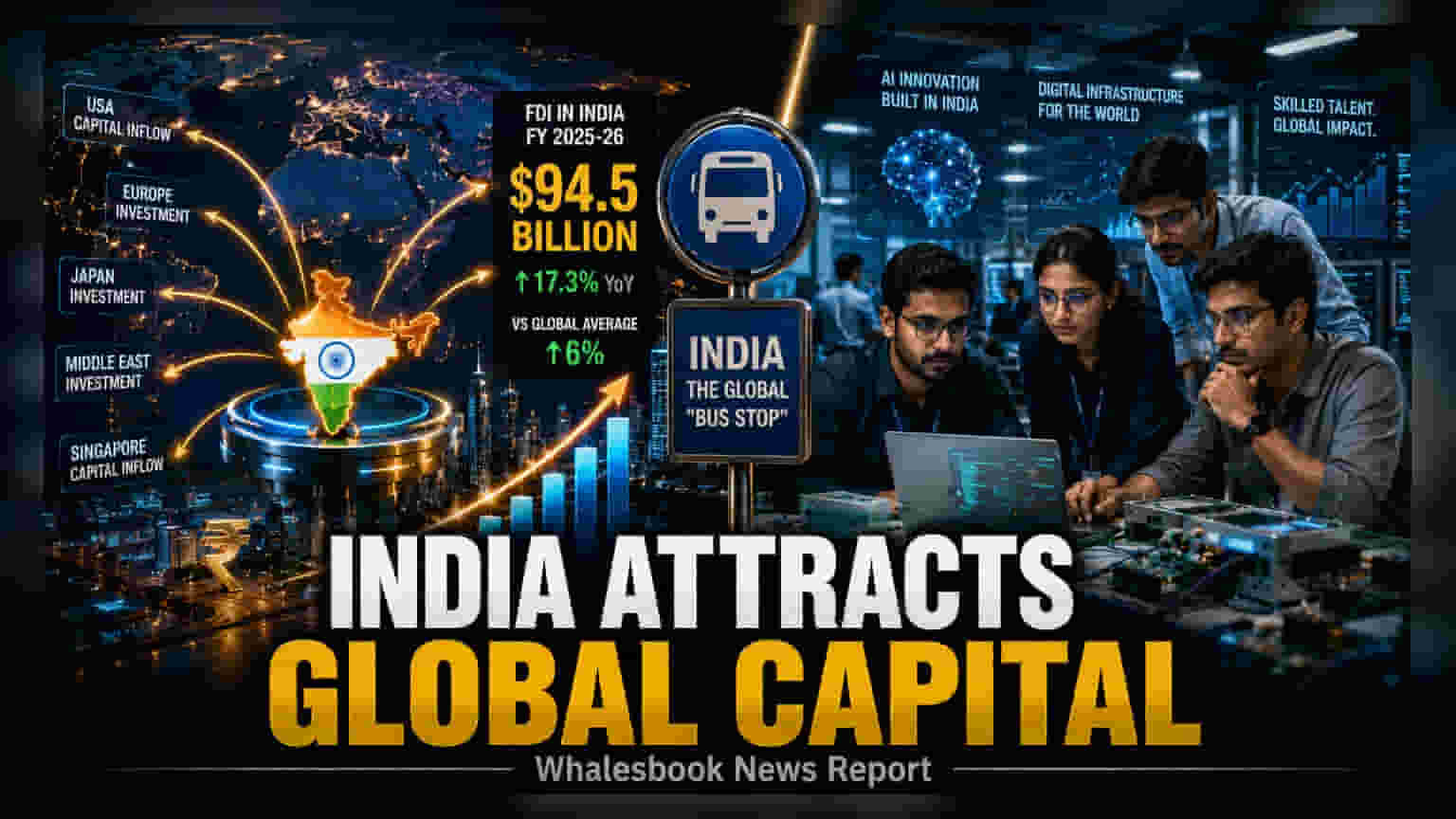 भारतात FDIचा विक्रम! विक्रमी **$94.5 अब्ज** ची गुंतवणूक, जागतिक ट्रेंडच्या विरोधात भरारी