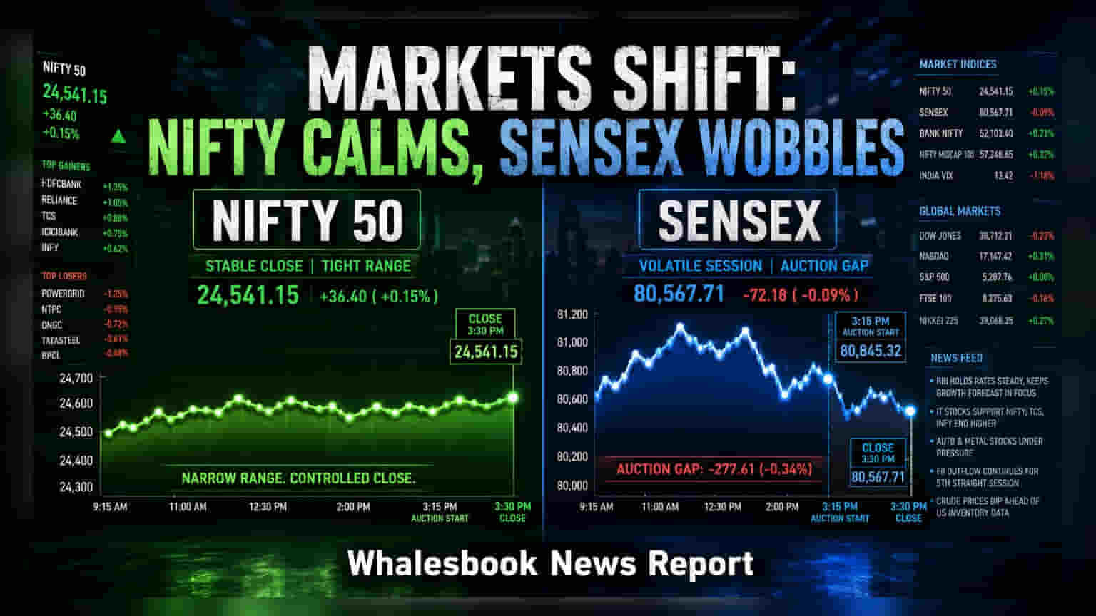 Nifty 50 में बड़ा बदलाव: क्लोजिंग प्राइस का गैप घटा, Sensex में थोड़ा ज़्यादा अंतर