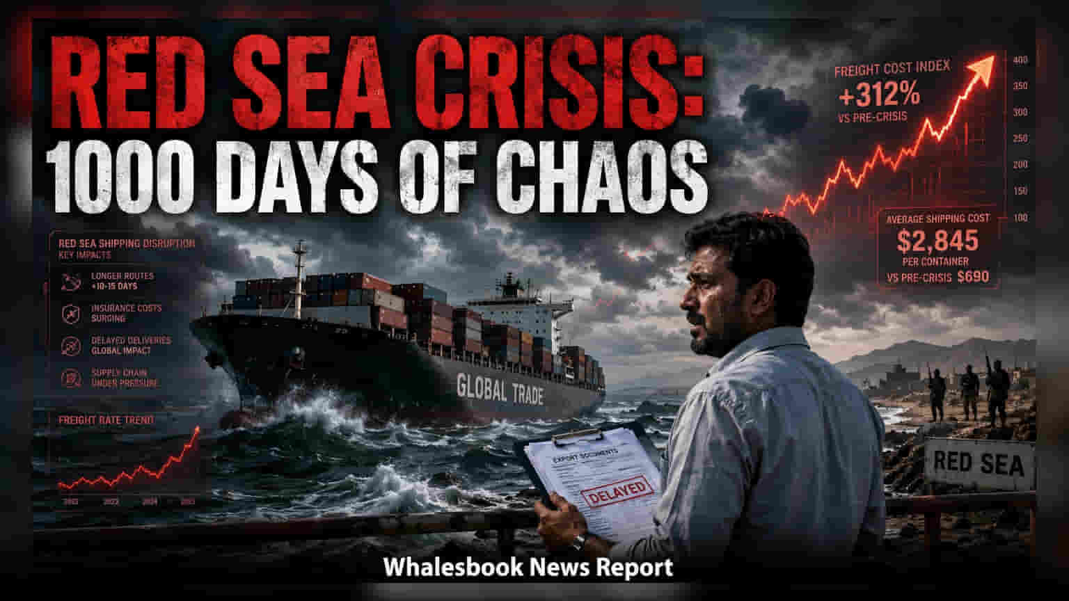 Red Sea Crisis Hits 1,000 Days: Freight Costs Triple, Squeezing Indian Exporters