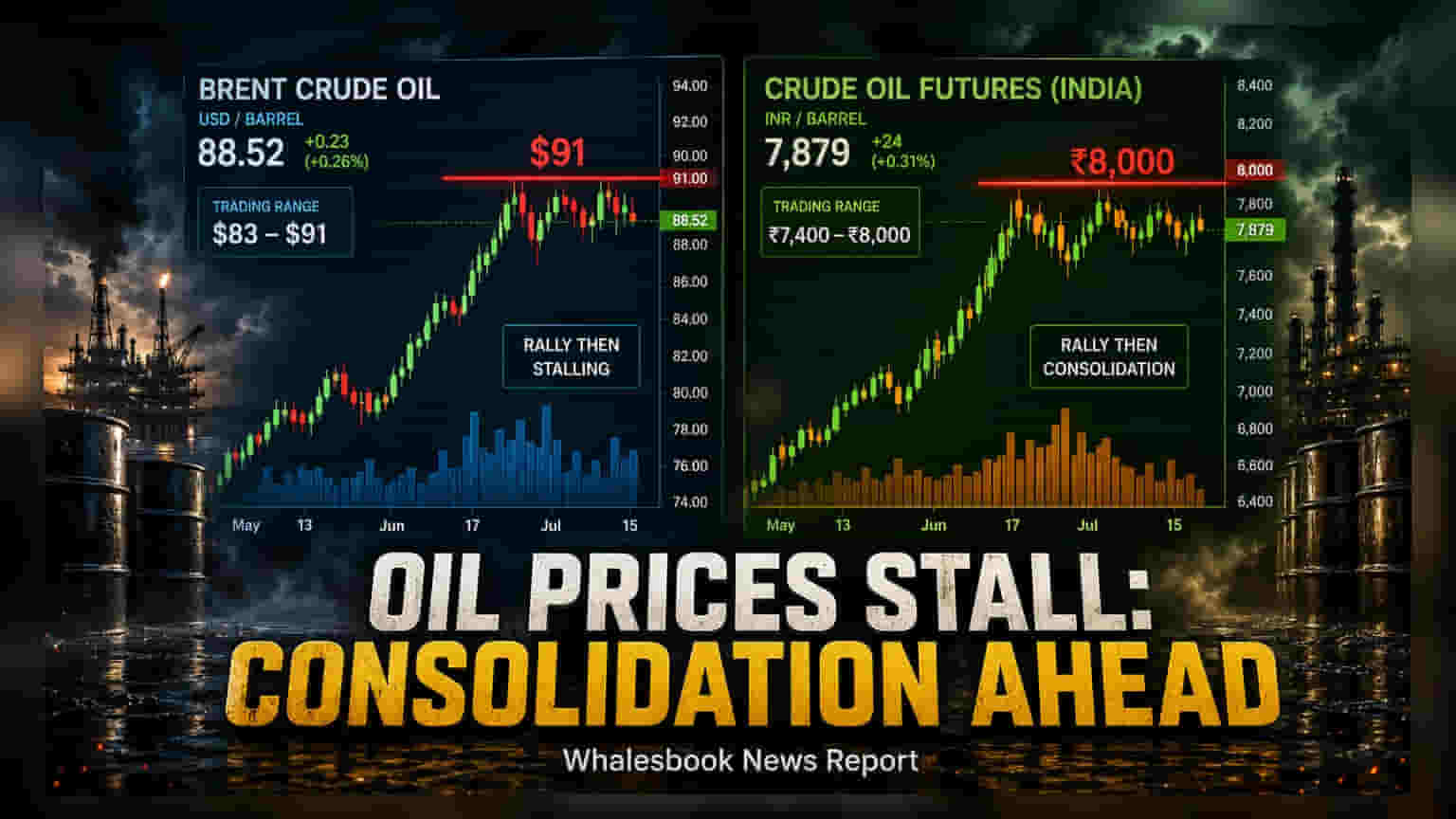 Brent Crude Hits $91 Resistance; Global Market Consolidates
