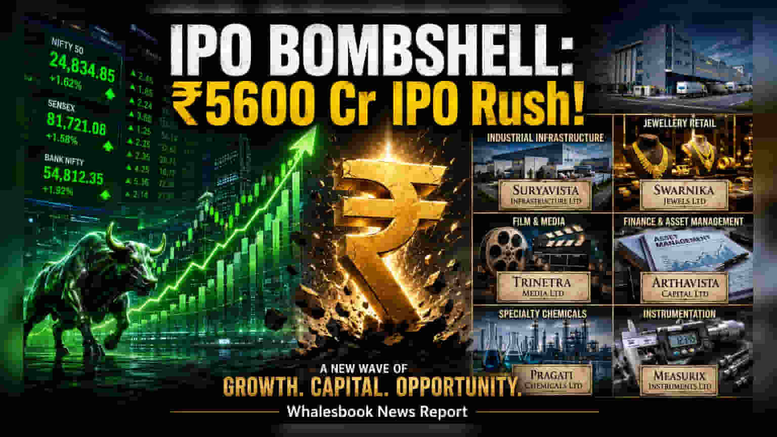 6 IPOs to Launch Next Week Targeting ₹5,600 Crore