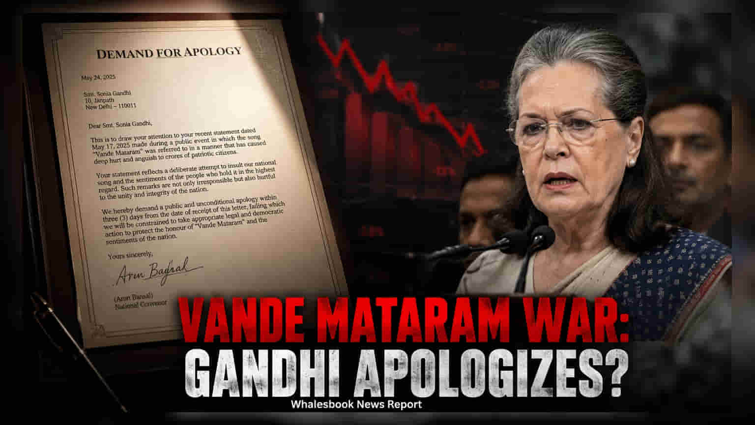 BJP MLA Demands Apology From Sonia Gandhi Over Vande Mataram