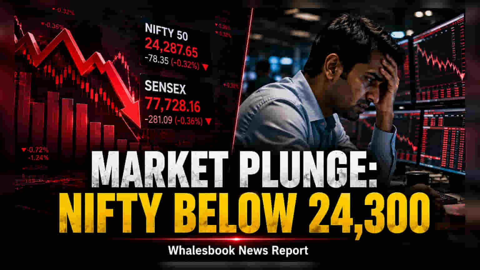 Indian Markets Slip For 5th Day; Nifty Closes Under 24,300